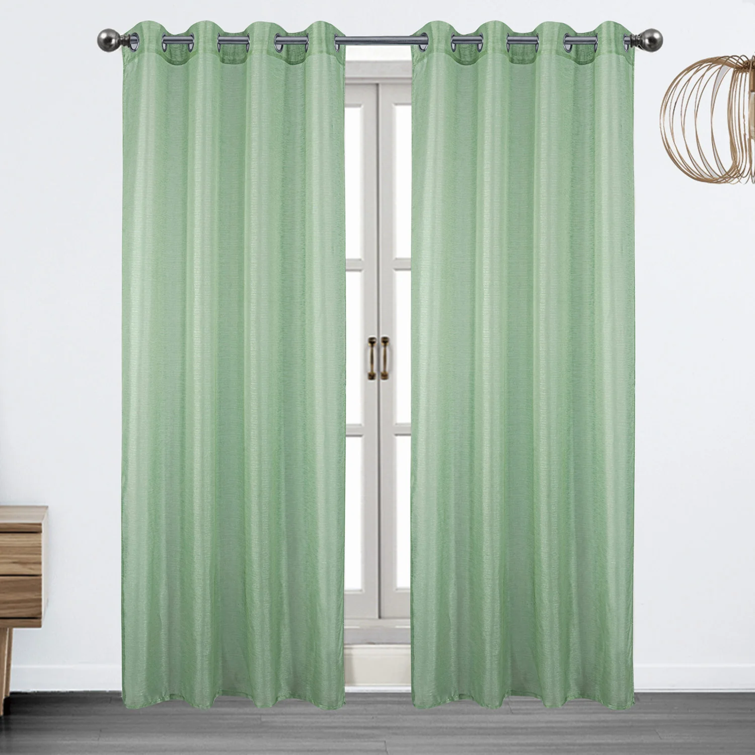 Brook Metallic Lurex Sheer Grommet Window Panel, 54x90 Inches - Image 12