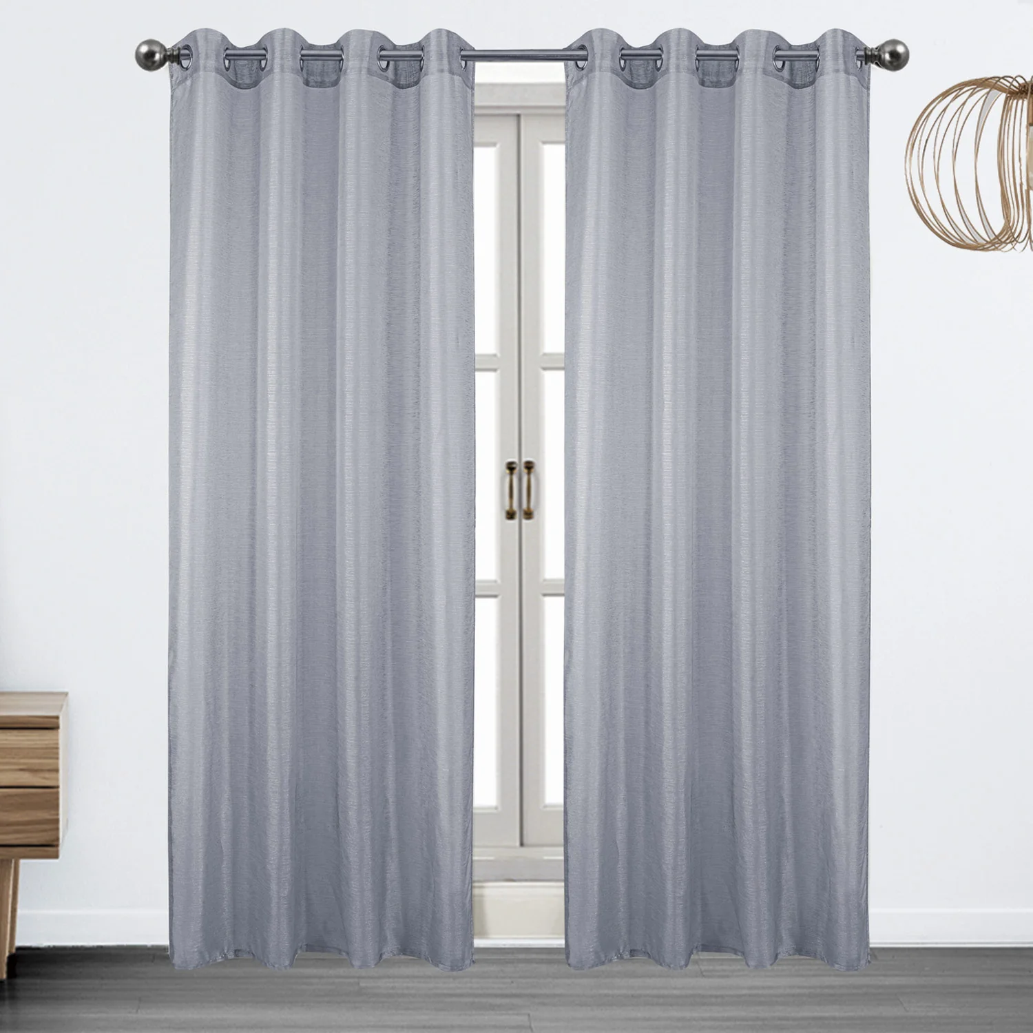 Brook Metallic Lurex Sheer Grommet Window Panel, 54x90 Inches - Image 13