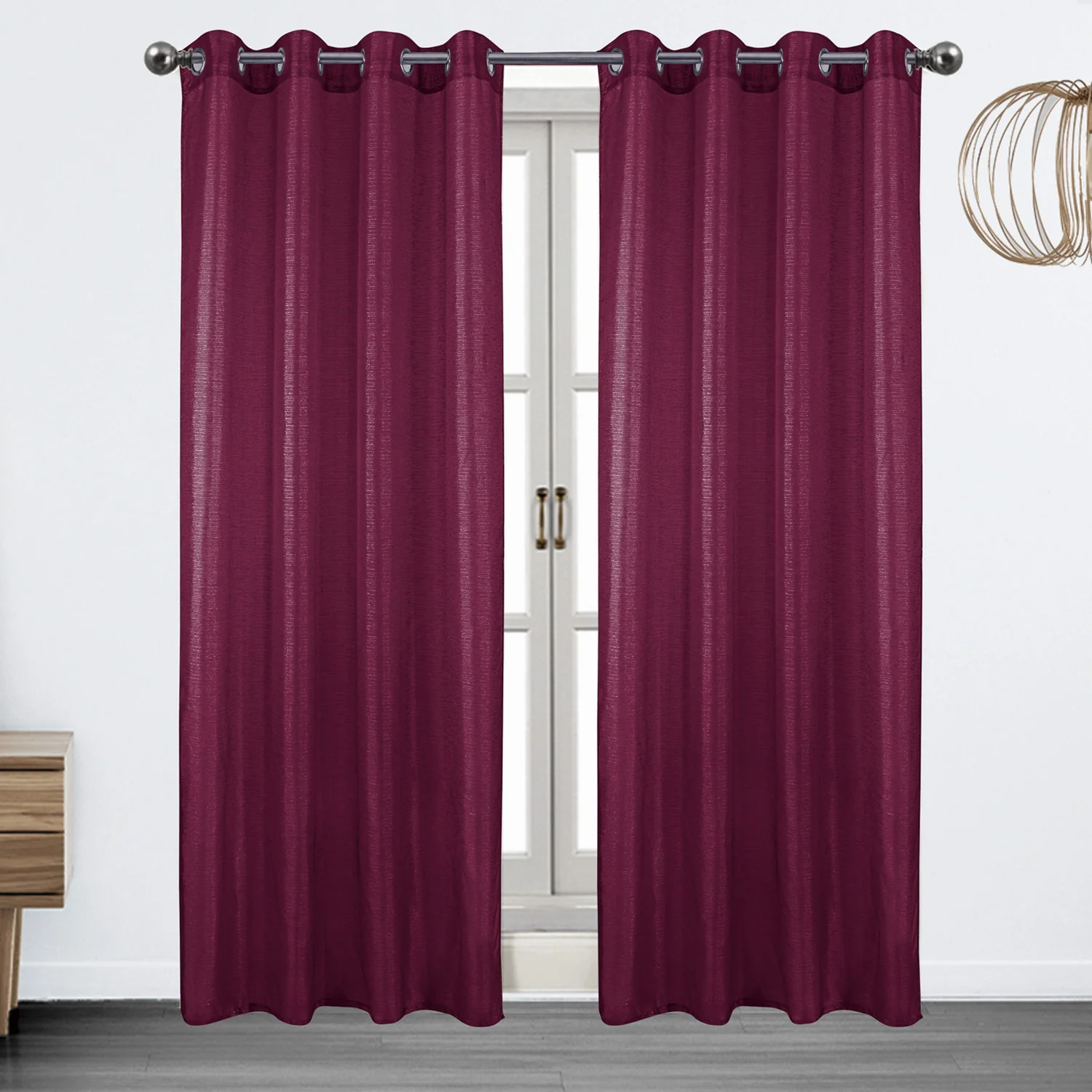 Brook Metallic Lurex Sheer Grommet Window Panel, 54x90 Inches - Image 5