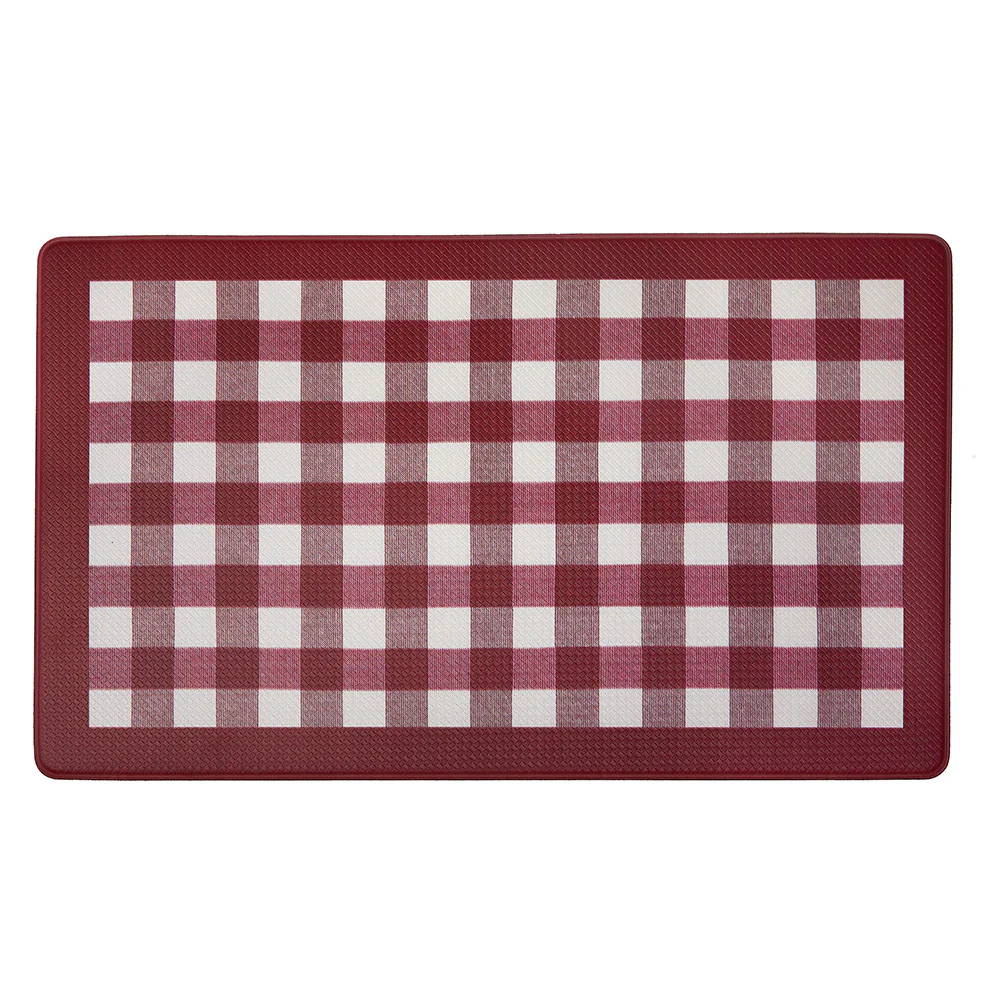 Buffalo Check Decorative Anti-Fatigue Mat, Burgundy-White, 18x30 Inches - Image 3