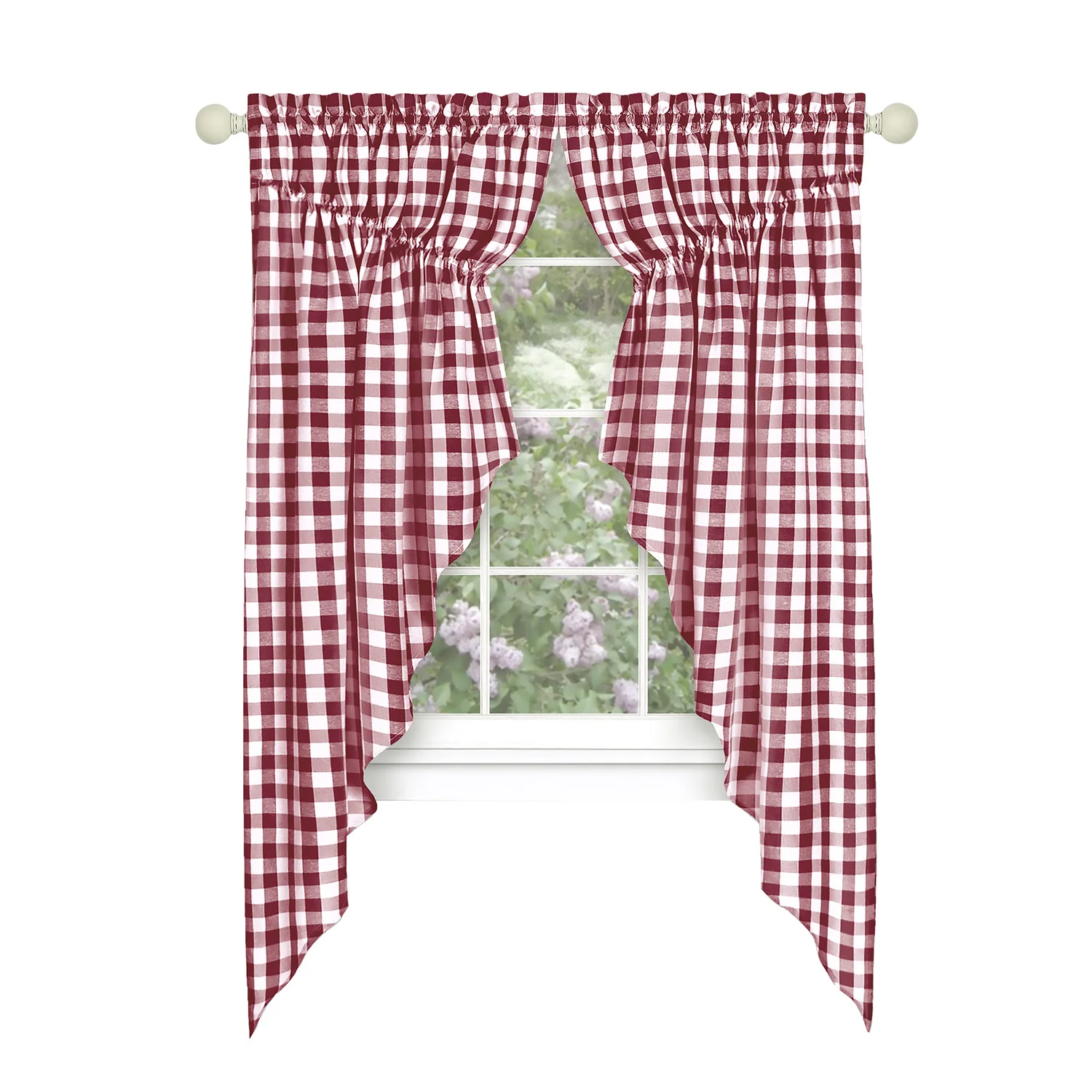 Buffalo Check Gathered Swag Window Curtain Pair, 72x63 Inches - Image 20