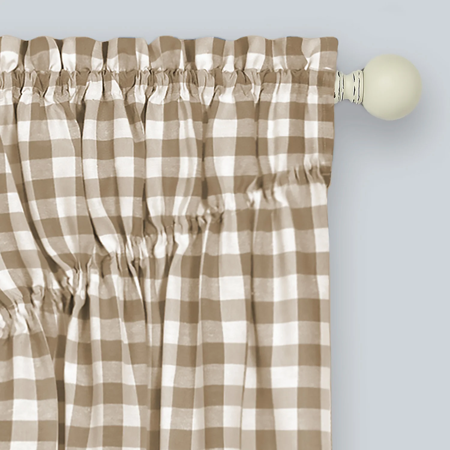Buffalo Check Gathered Swag Window Curtain Pair, 72x63 Inches - Image 6