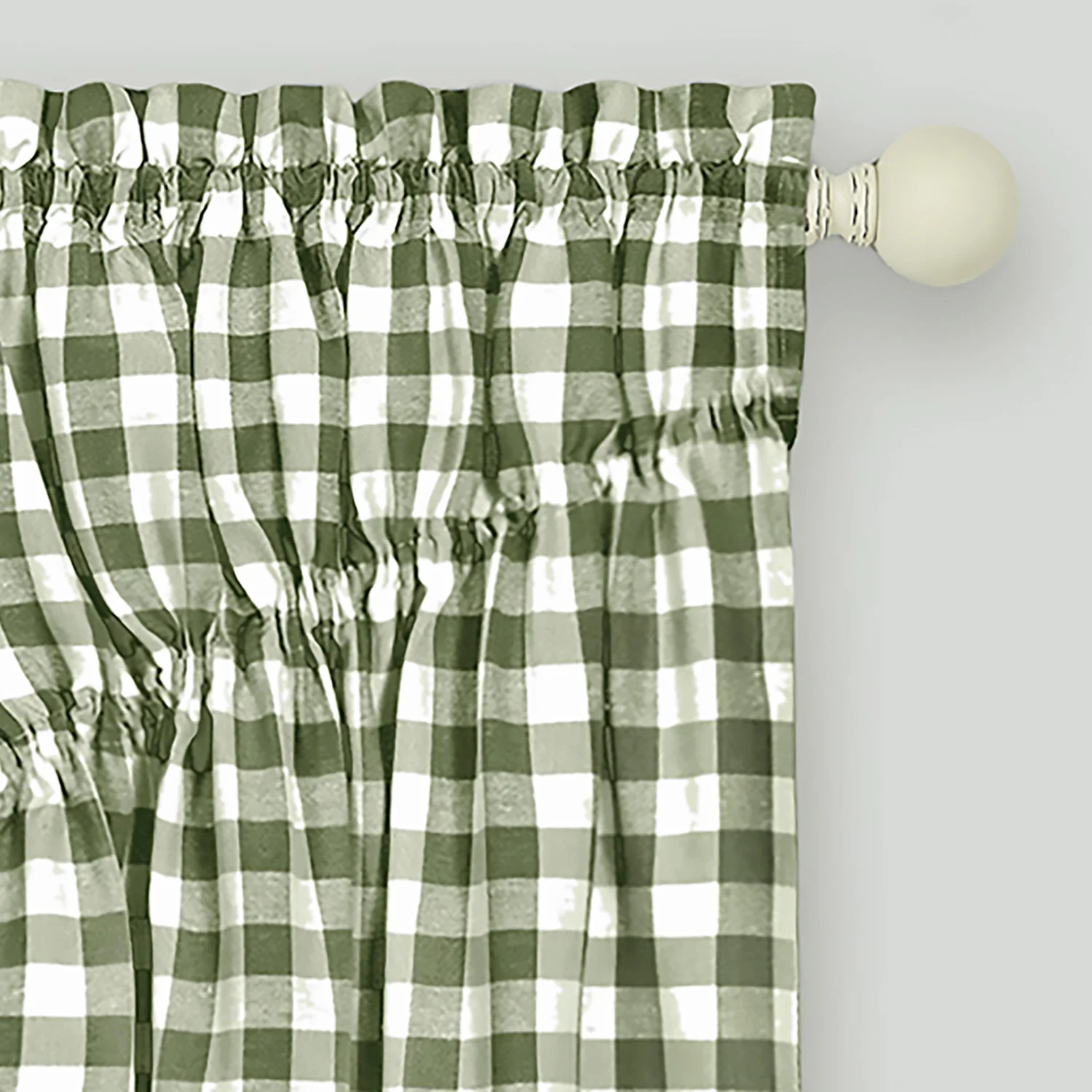 Buffalo Check Gathered Swag Window Curtain Pair, 72x63 Inches - Image 9