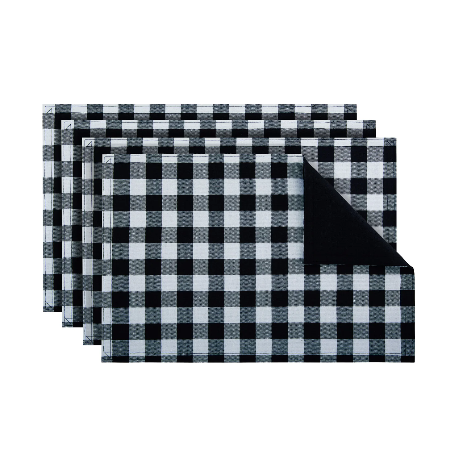 Buffalo Check Gingham 4 Pack Placemats, 12x18 Inches
