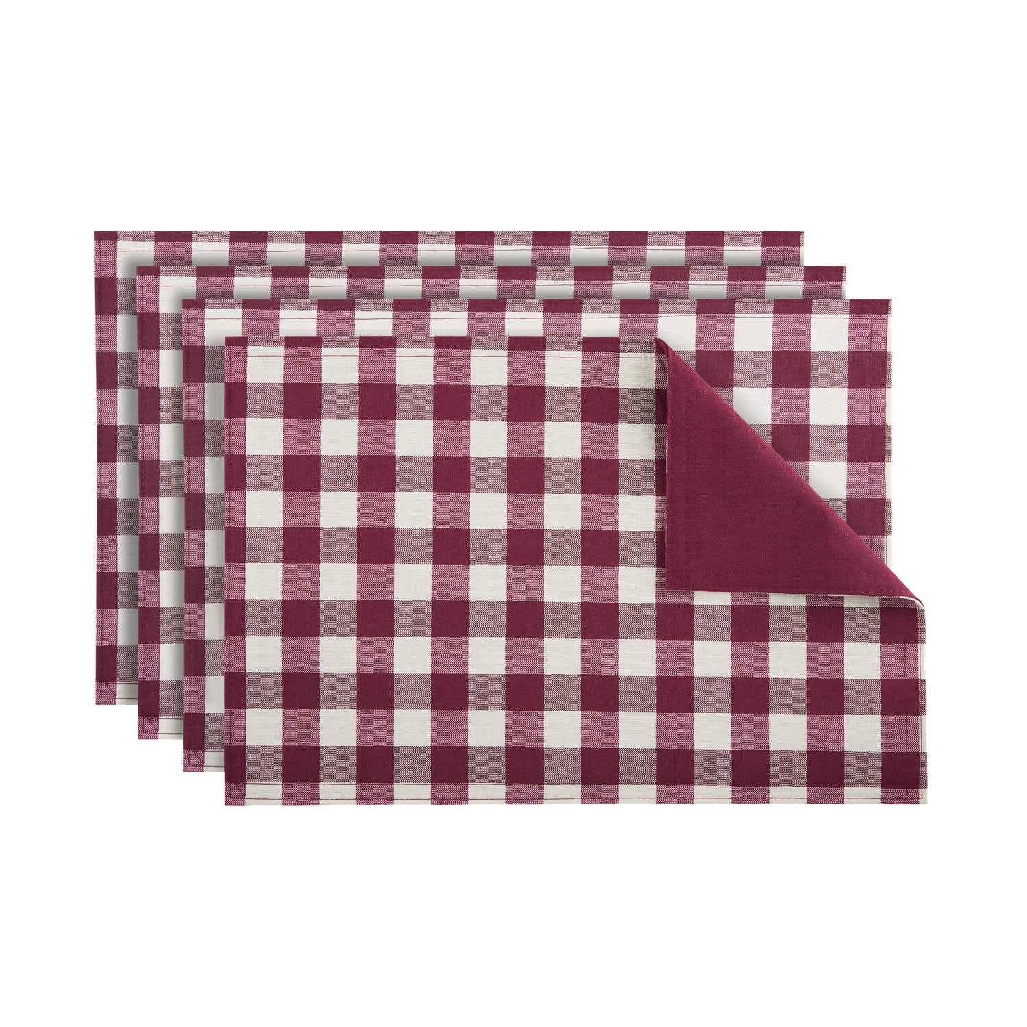 Buffalo Check Gingham 4 Pack Placemats, 12x18 Inches - Image 2