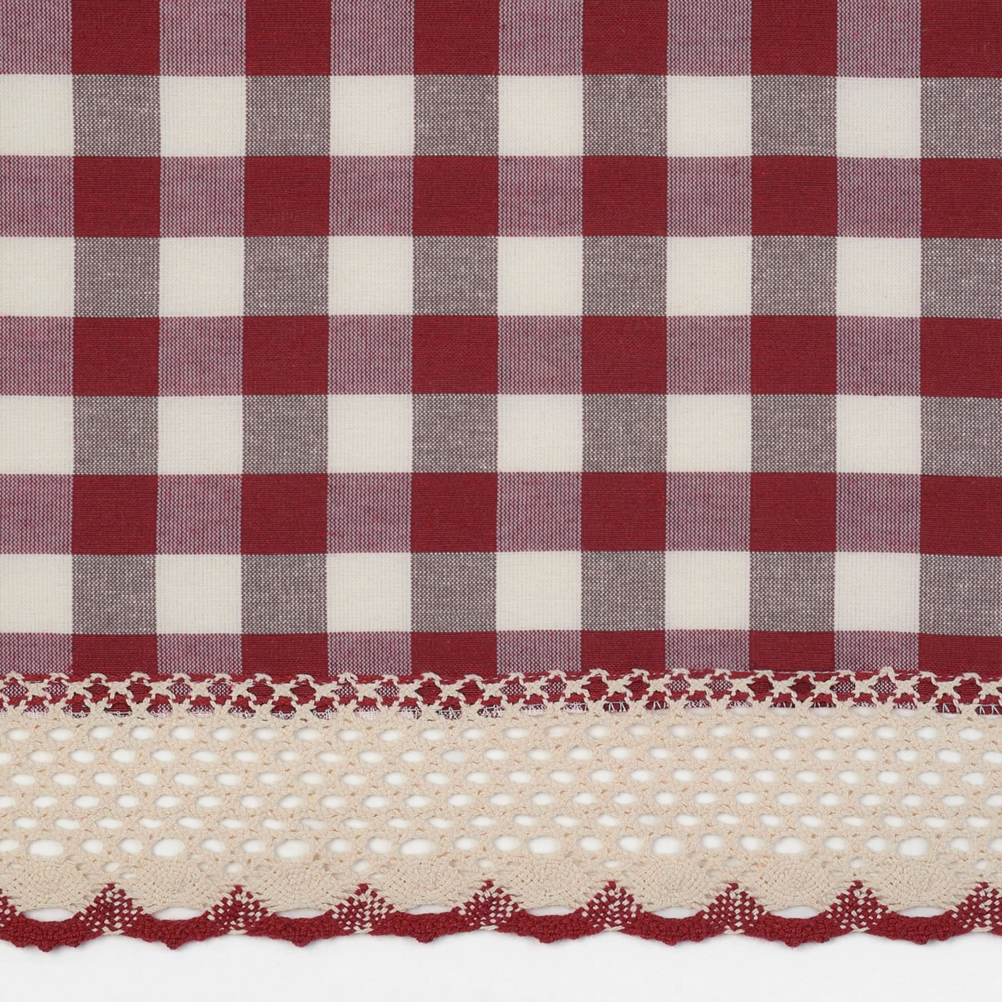 Buffalo Check Window Curtain Panel - 42x84 - Burgundy - Image 4