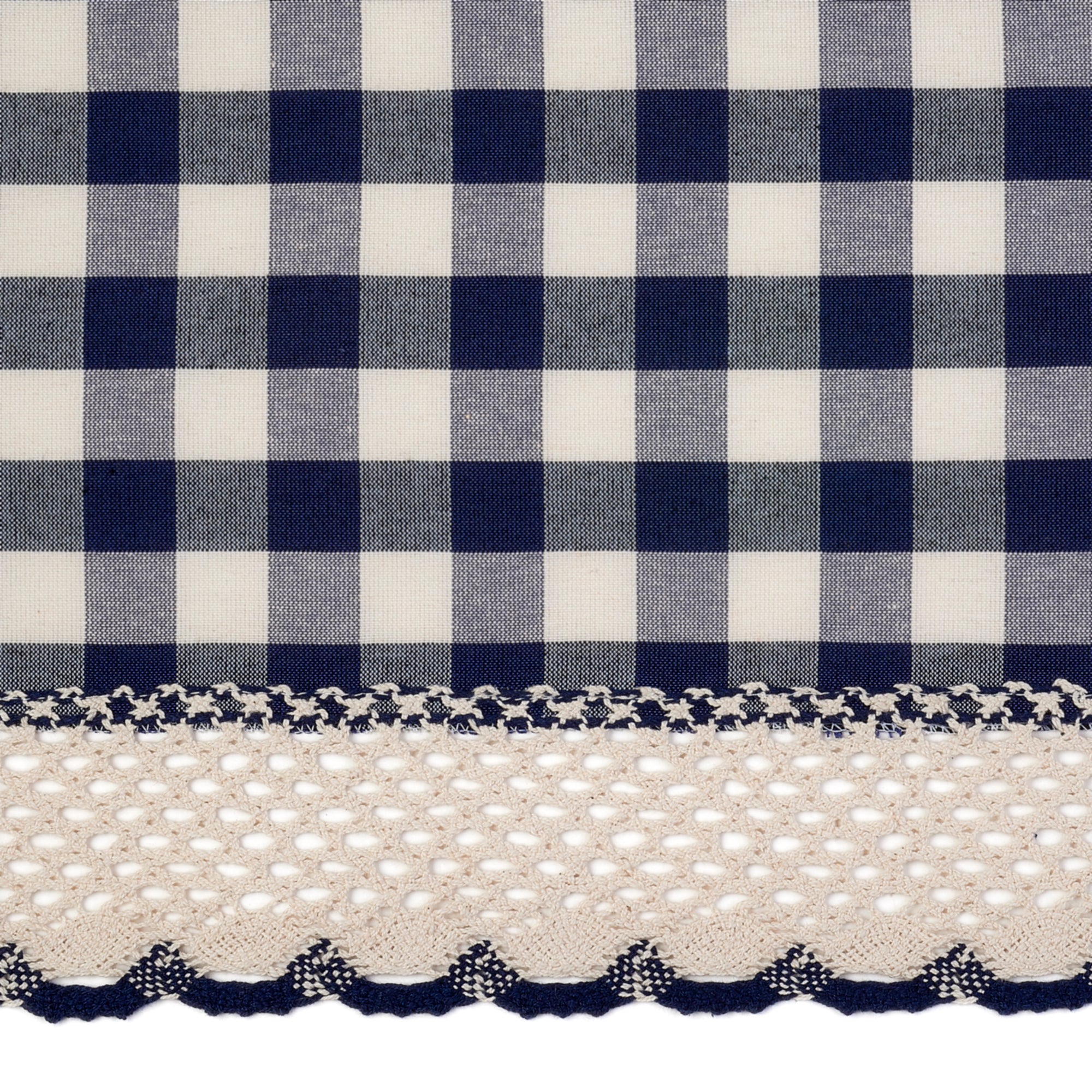 Buffalo Check Window Curtain Tie Up Shade - 42x63 - Navy - Image 3