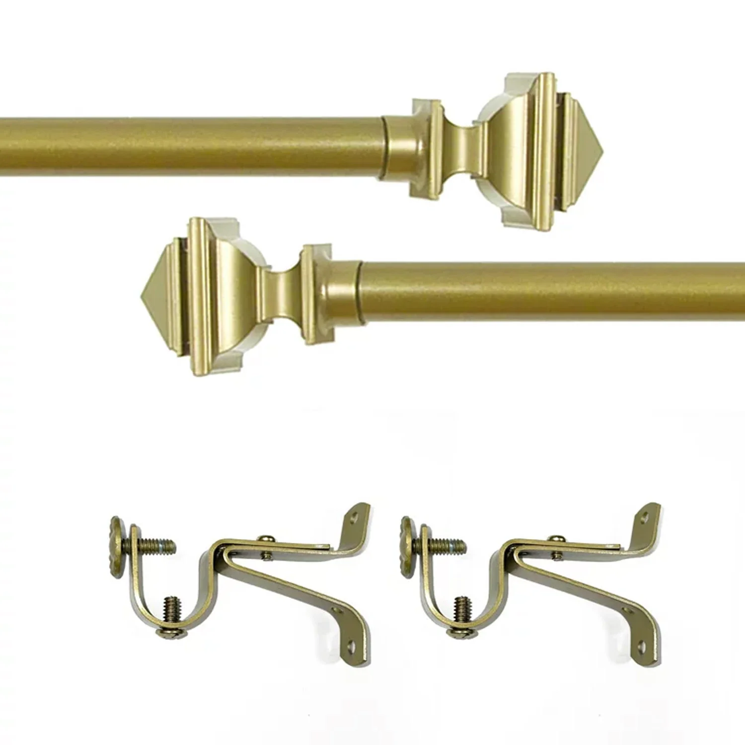 Buono II Bach Adjustable Window Curtain Rod, Gold - Image 12