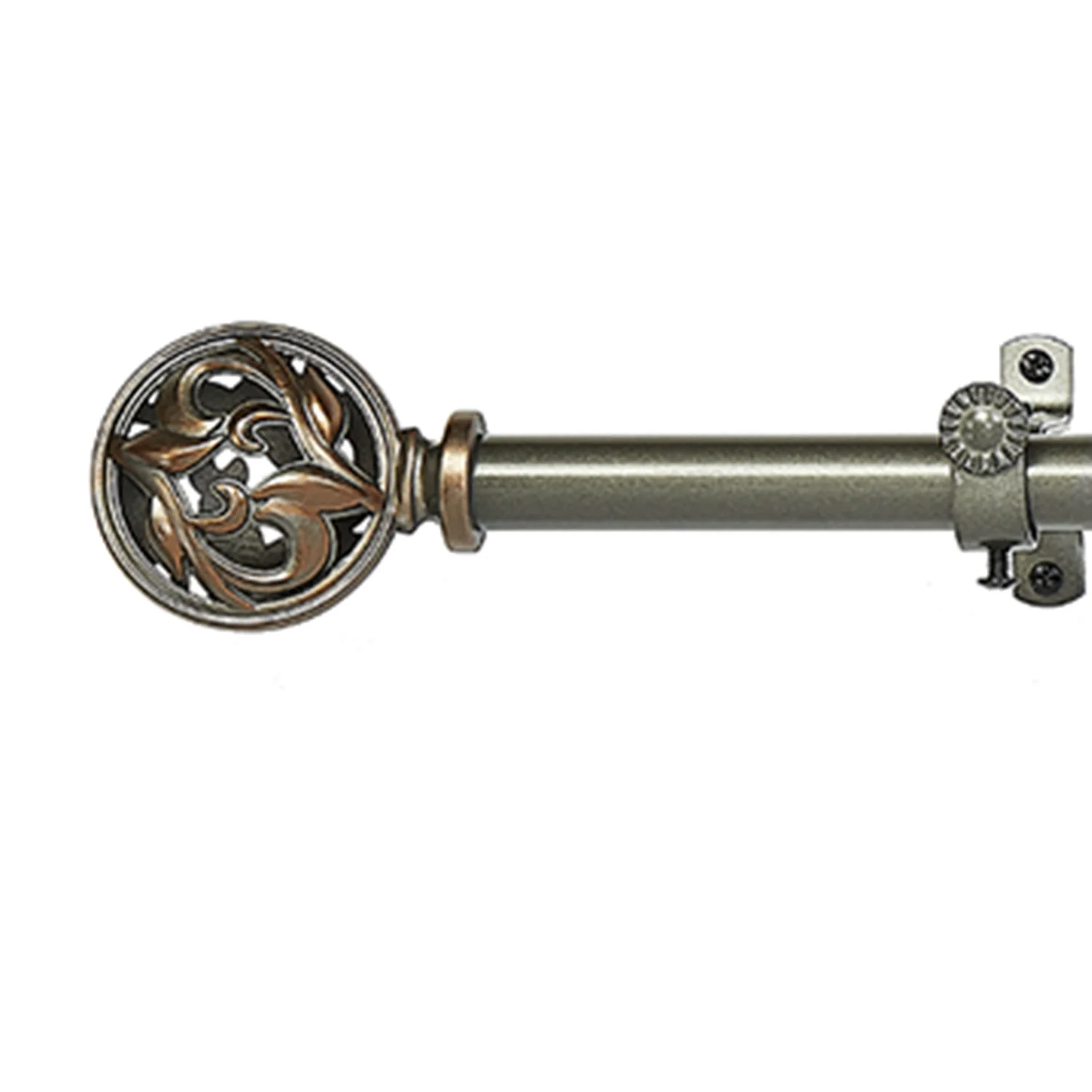 Buono II Grace Adjustable Window Curtain Rod, Nickel - Image 9