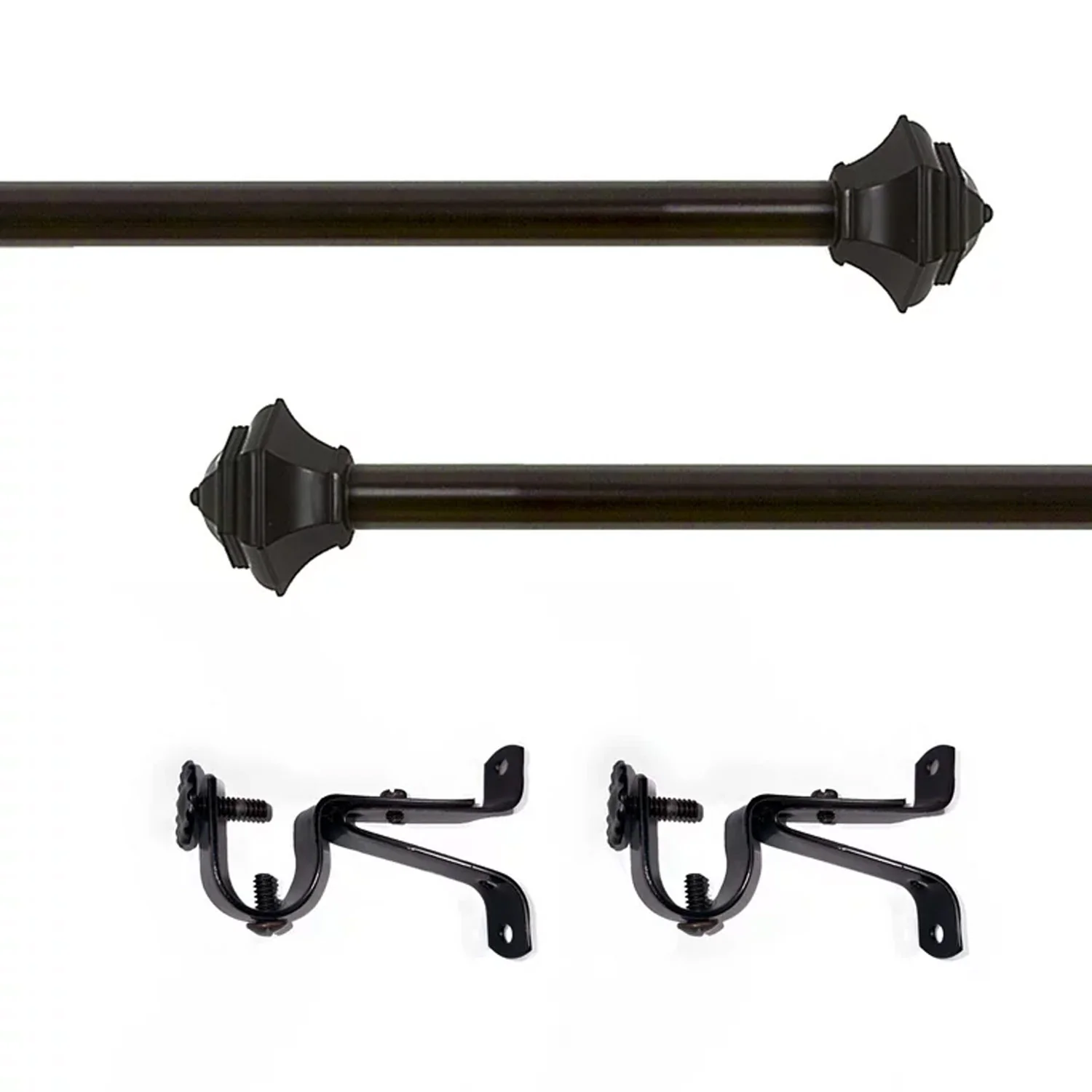 Buono II Jordan Adjustable Window Curtain Rod, Bronze - Image 8