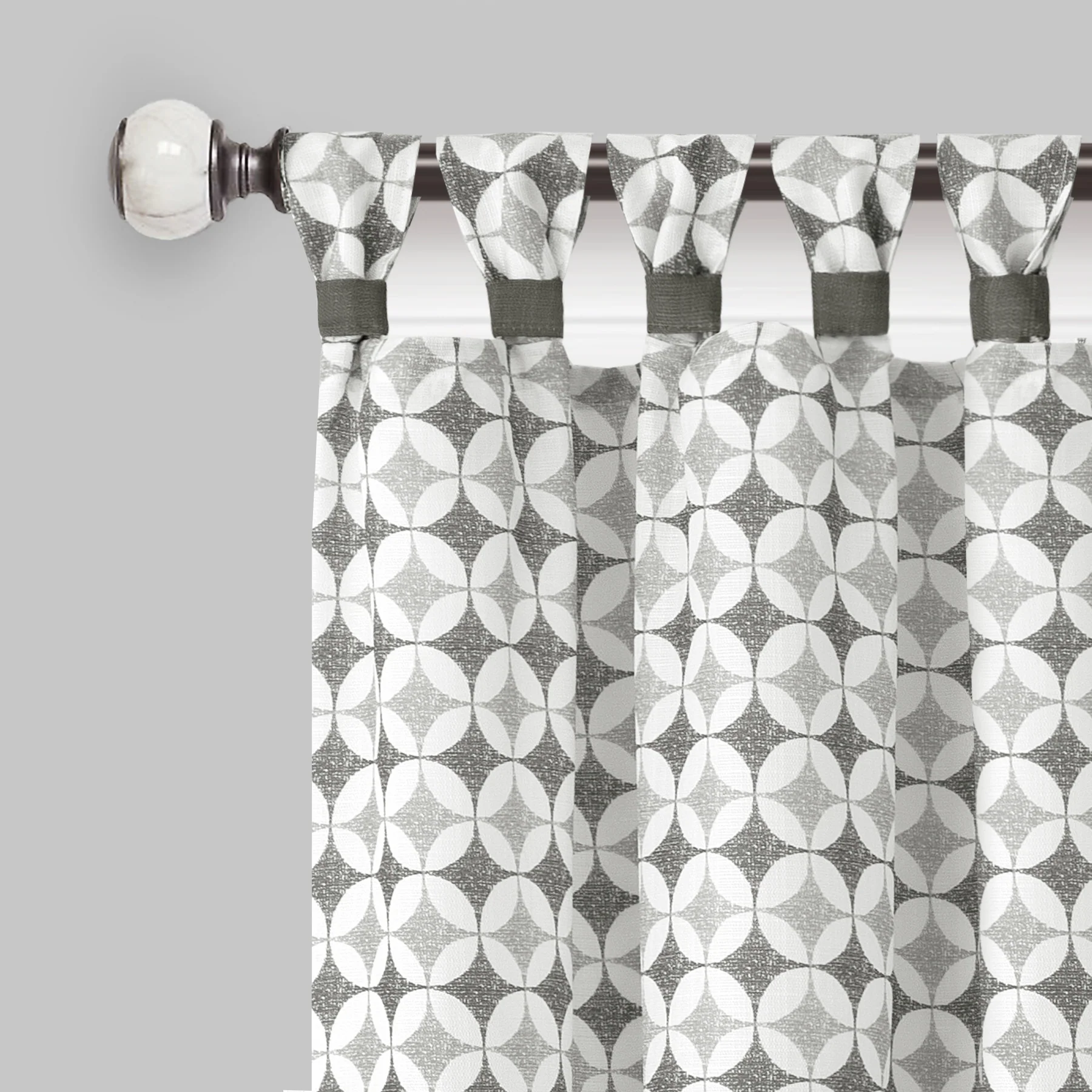 Callie Cuff Tab Top Window Curtain Panel - 52x63 - Grey - Image 2