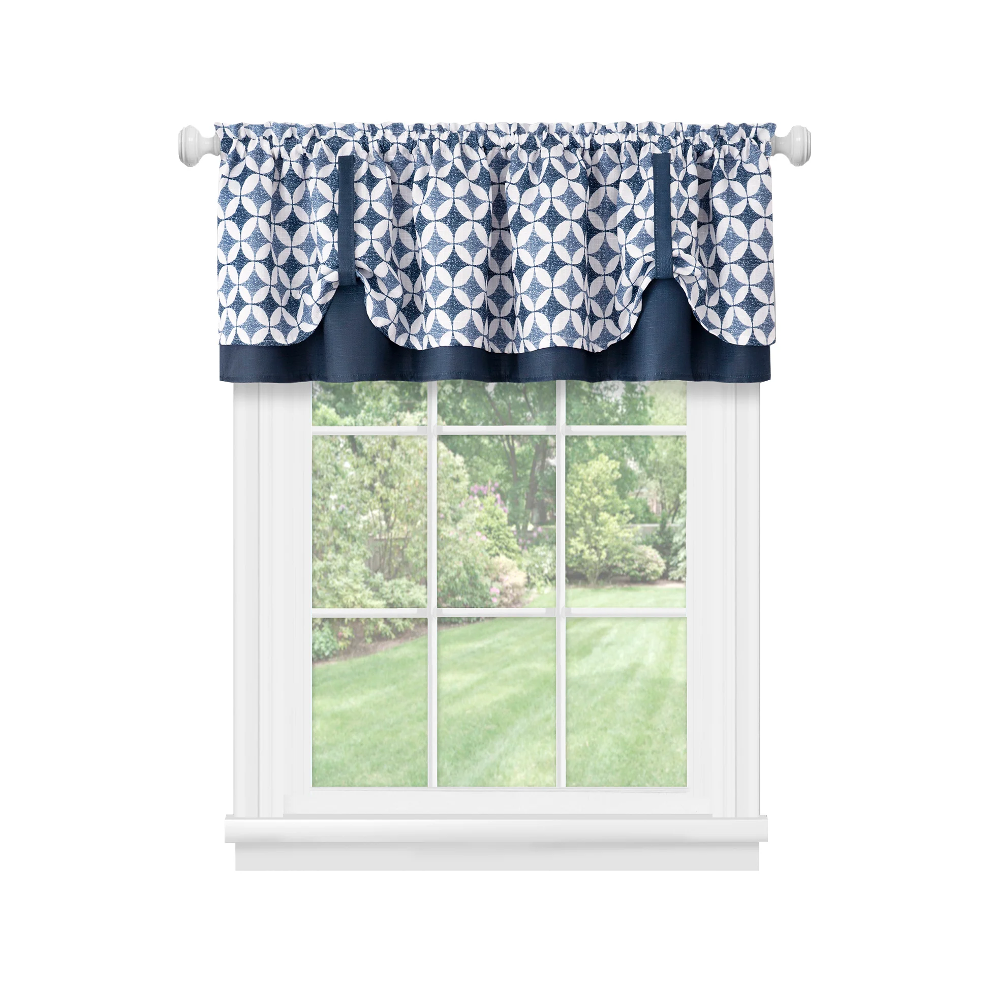 Callie Double Layer Pick Up Valance - 58x14 - Navy - Image 4