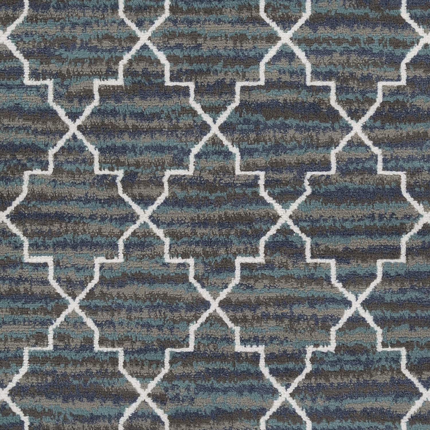 Capri 3-Piece Crosshatch Design Rug Set, Blue-Gray, 5x7 Feet - Image 11