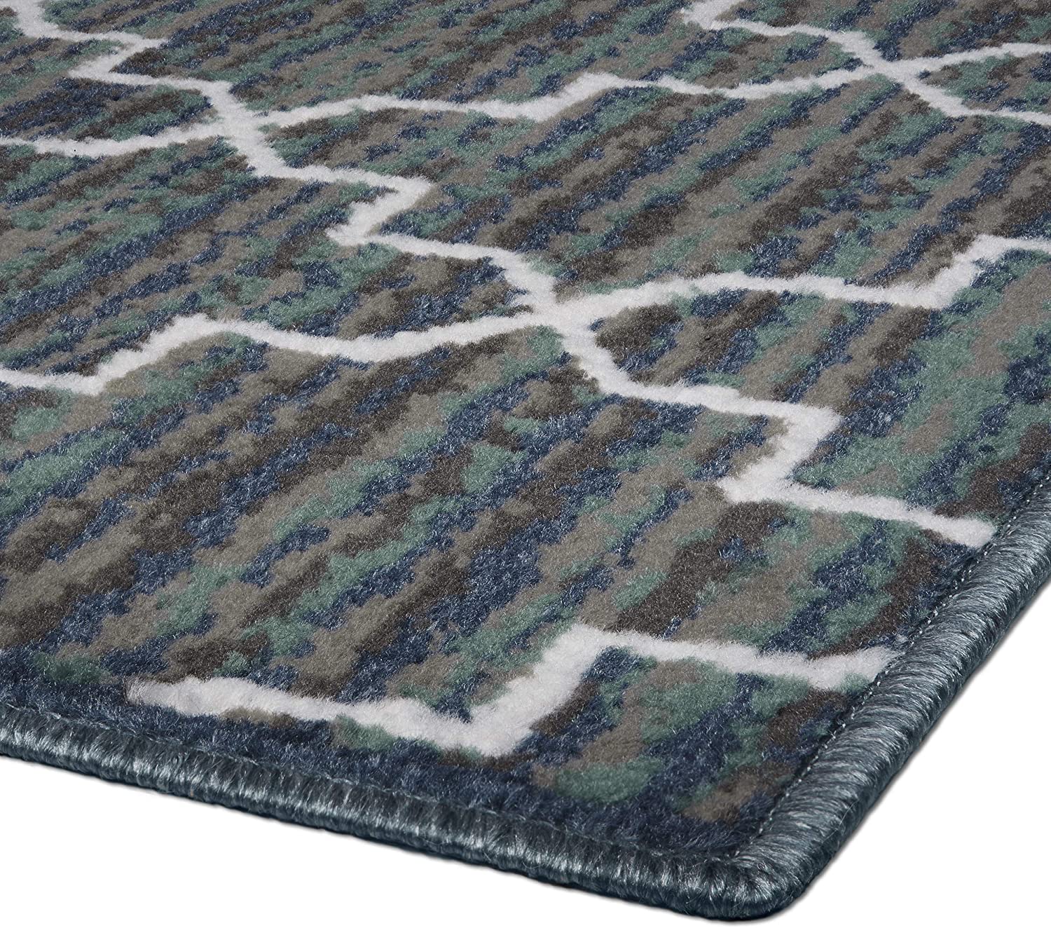 Capri 3-Piece Crosshatch Design Rug Set, Blue-Gray, 5x7 Feet - Image 12