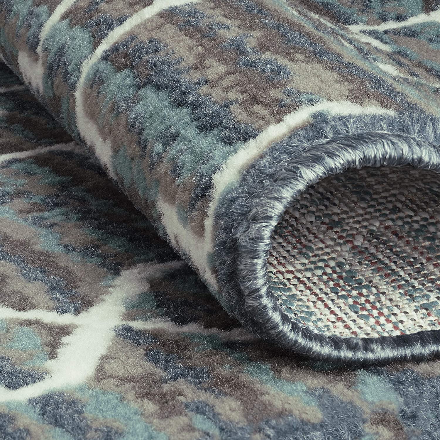 Capri 3-Piece Crosshatch Design Rug Set, Blue-Gray, 5x7 Feet - Image 13