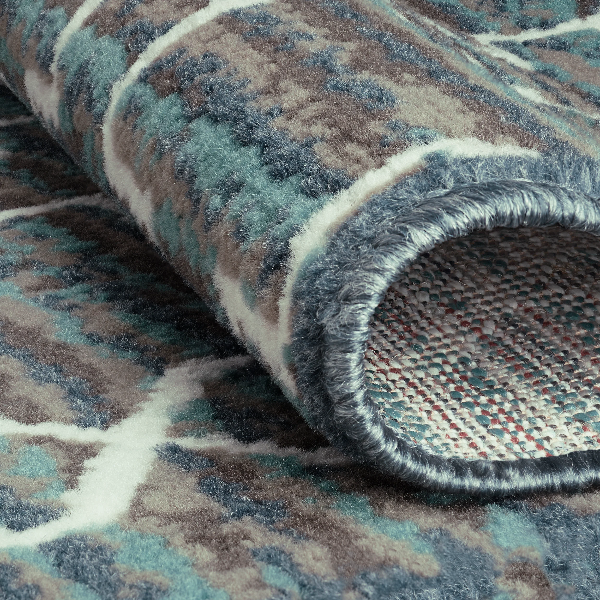 Capri 3-Piece Crosshatch Design Rug Set, Blue-Gray, 5x7 Feet - Image 6