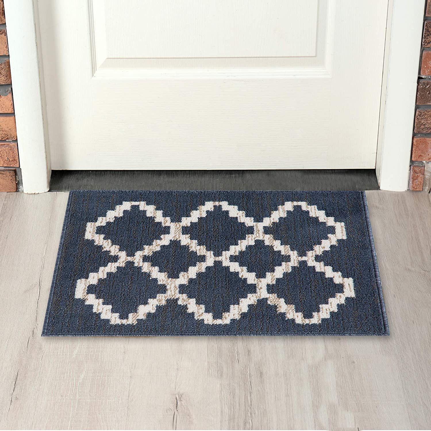 Capri 3-Piece Landon Diamond Weave Rug Set, White-Gray, 5x7 Feet - Image 8