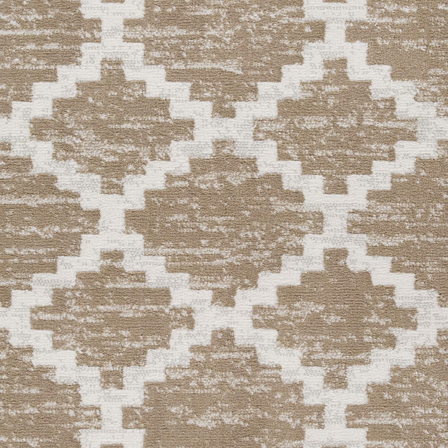 Capri Landon 3-Piece Diamond Weave Rug Set, White-Tan, 5x7 Feet - Image 6