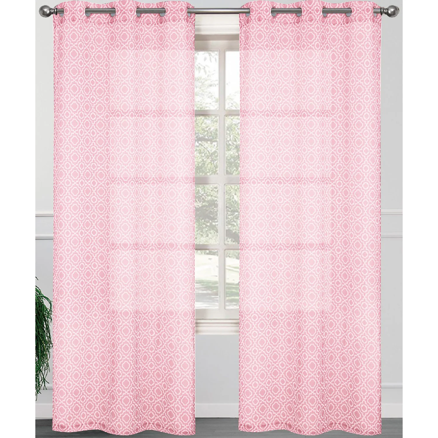 Carmen 2 Pack Morrocan Sheer Grommet Window Panel, 2-38x84 Inches - Image 3