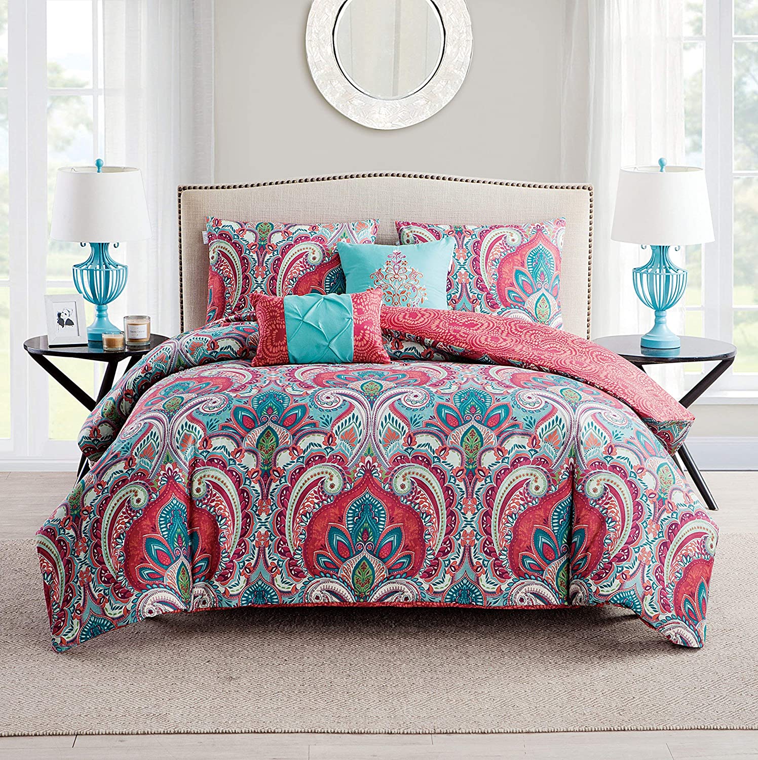 Casa Re'Al 5 Piece Duvet Set, Full-Queen, Multi