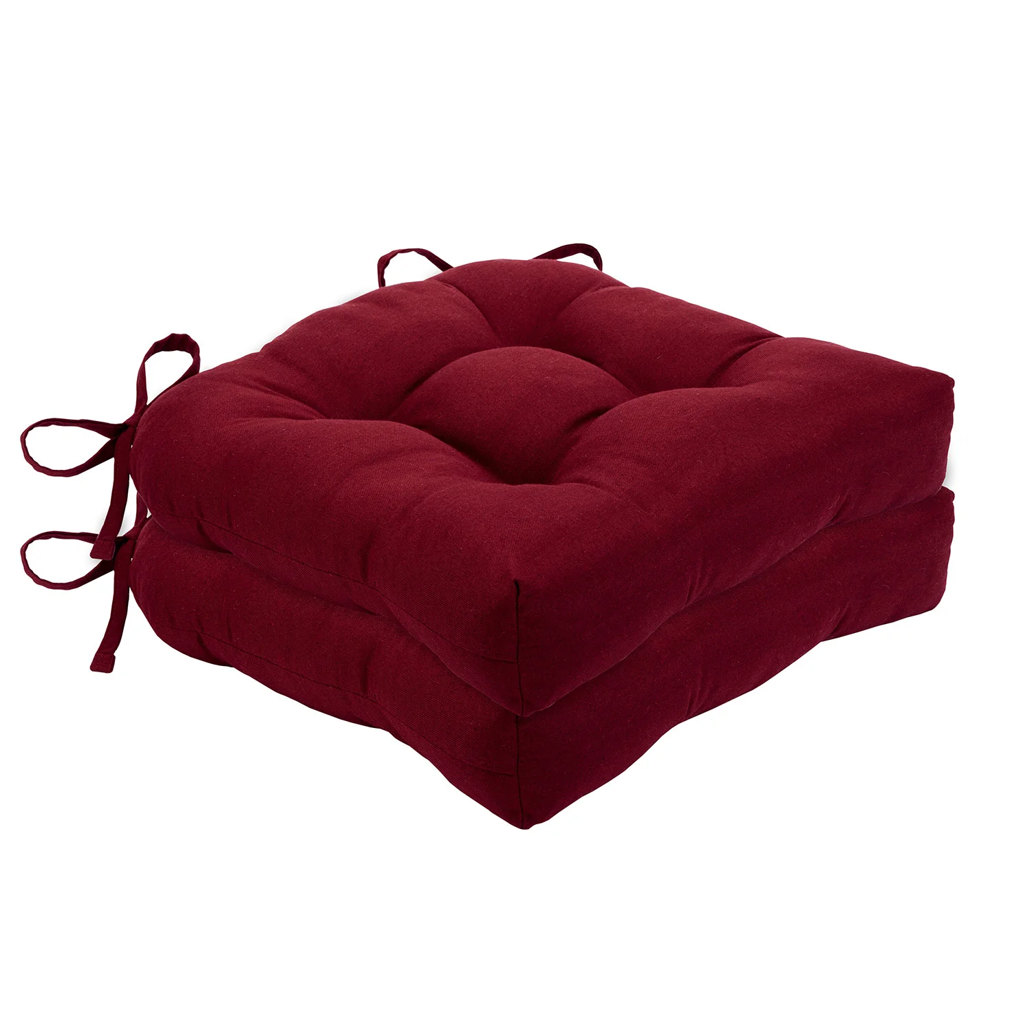 Chase 2-Pack Solid Chair Pad with Ties, 16x15x3 Inches - Image 13