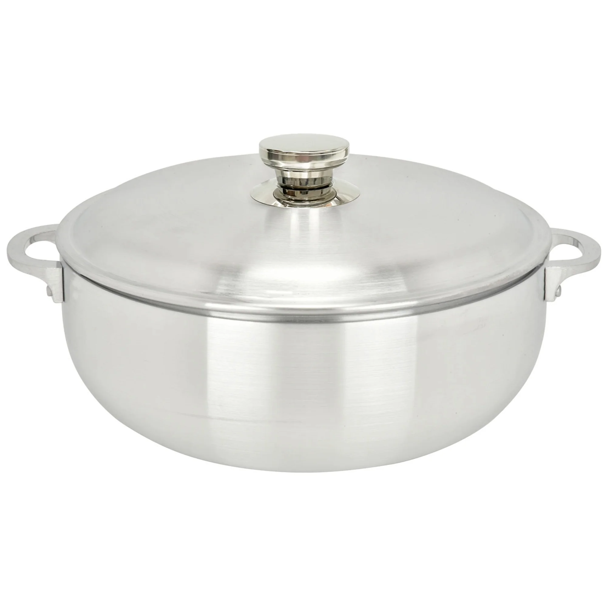 Chef Pro Commercial Grade Aluminum Caldero Stock Pot, Silver, 7.4 Quarts