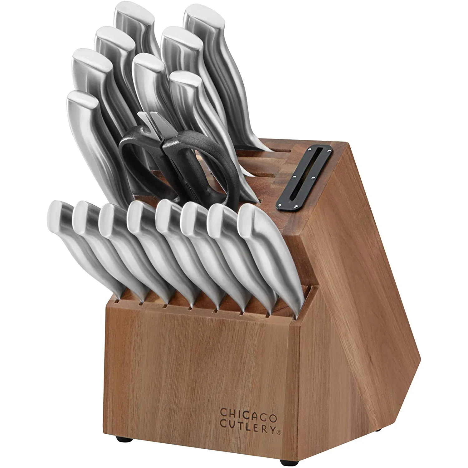 Chicago Cutlery Insignia Guided Grip 18-Piece Stainless Steel Knife Set With Block