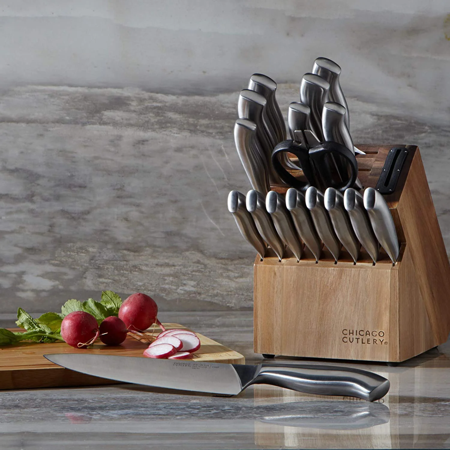 Chicago Cutlery Insignia Guided Grip 18-Piece Stainless Steel Knife Set With Block - Image 2
