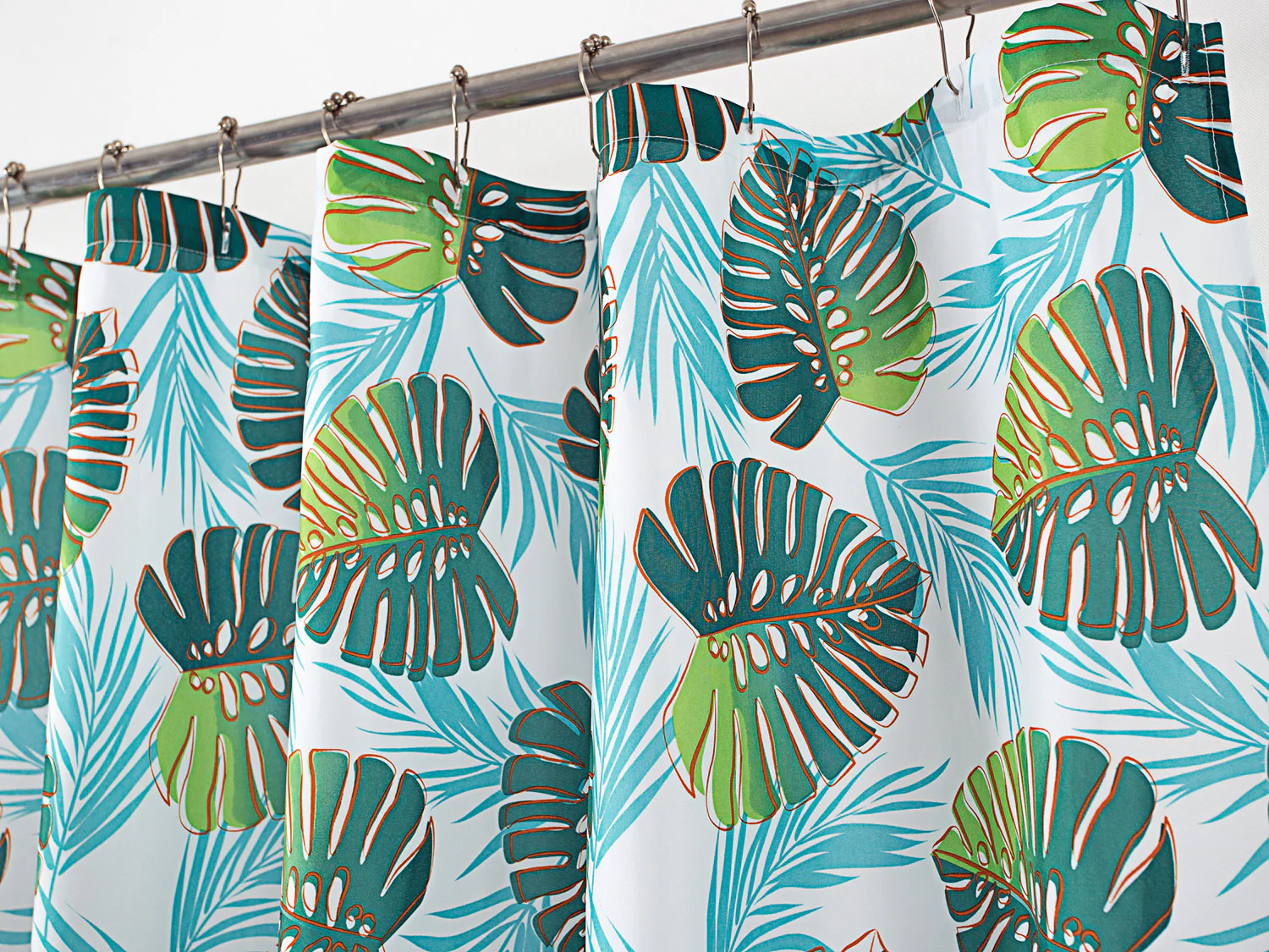 Classic Printed Fern Leaves Shower Curtain, Green, 70X72 Inches - Image 2