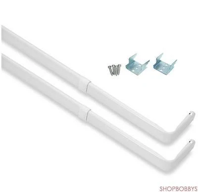 Classic Touch Heavy Duty Double Curtain Rod, White, 66-120 Inches