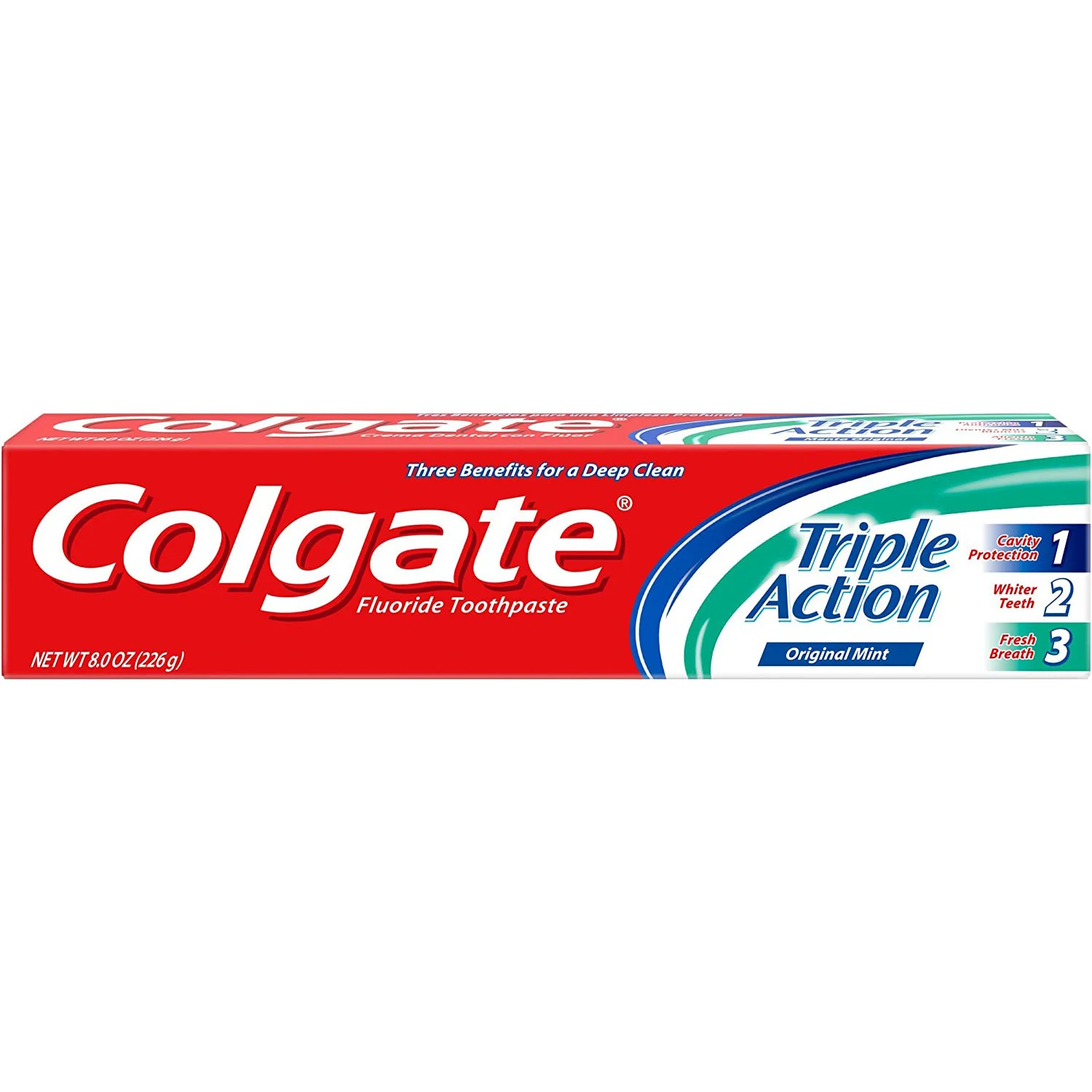 Colgate Triple Action Toothpaste, Mint, 8 Ounce