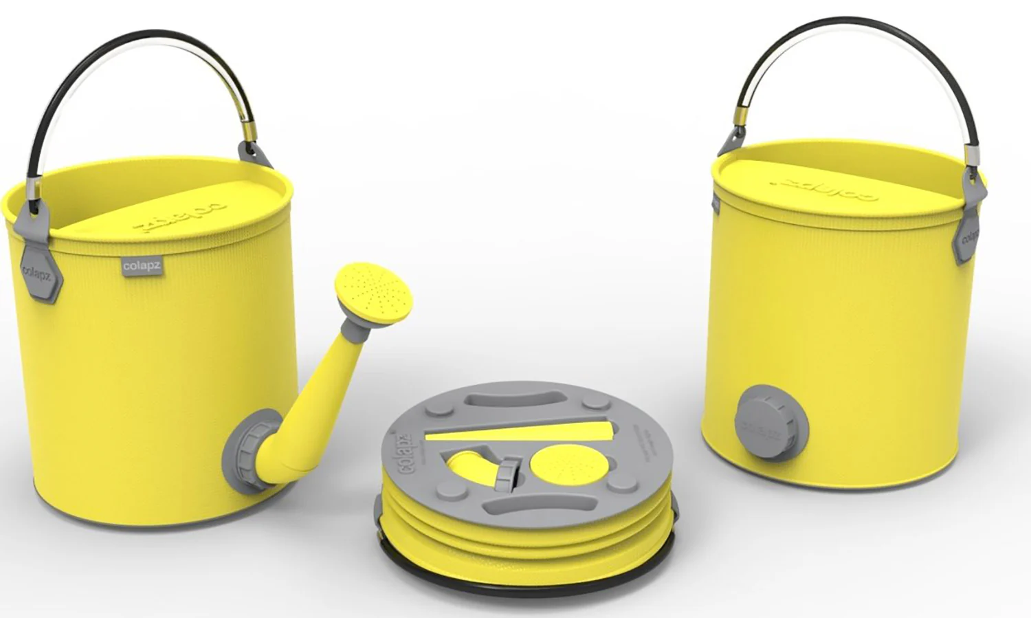 ColourWave Collapsible 2-In-1 Watering Can Bucket, 7-Liter, Sunshine Yellow - Image 2
