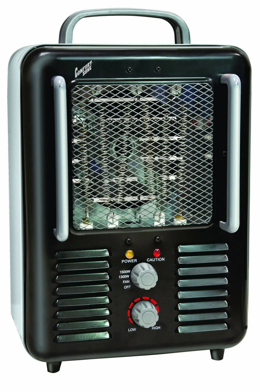 Comfort Zone Multi-Purpose Milkhouse Utility Heater Fan, Black