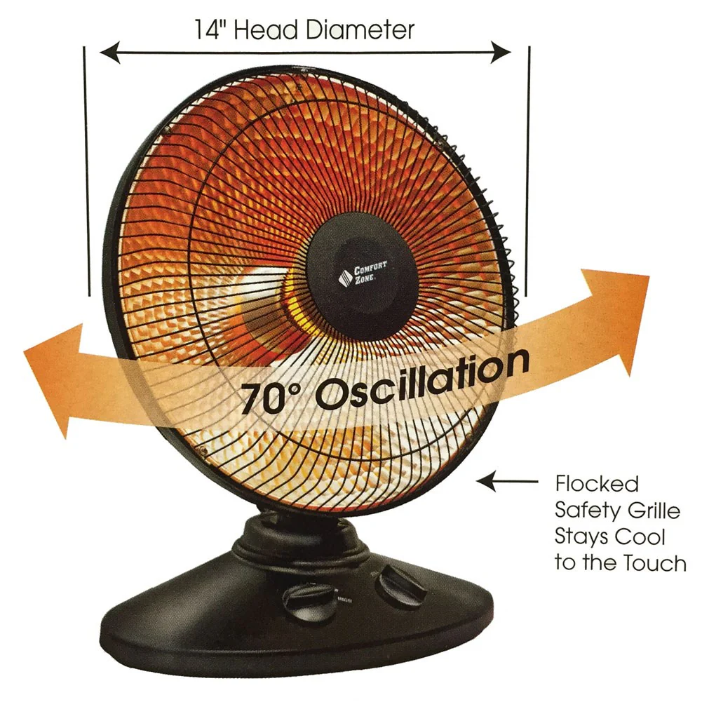Comfort Zone Oscillating Parabolic Dish Heater