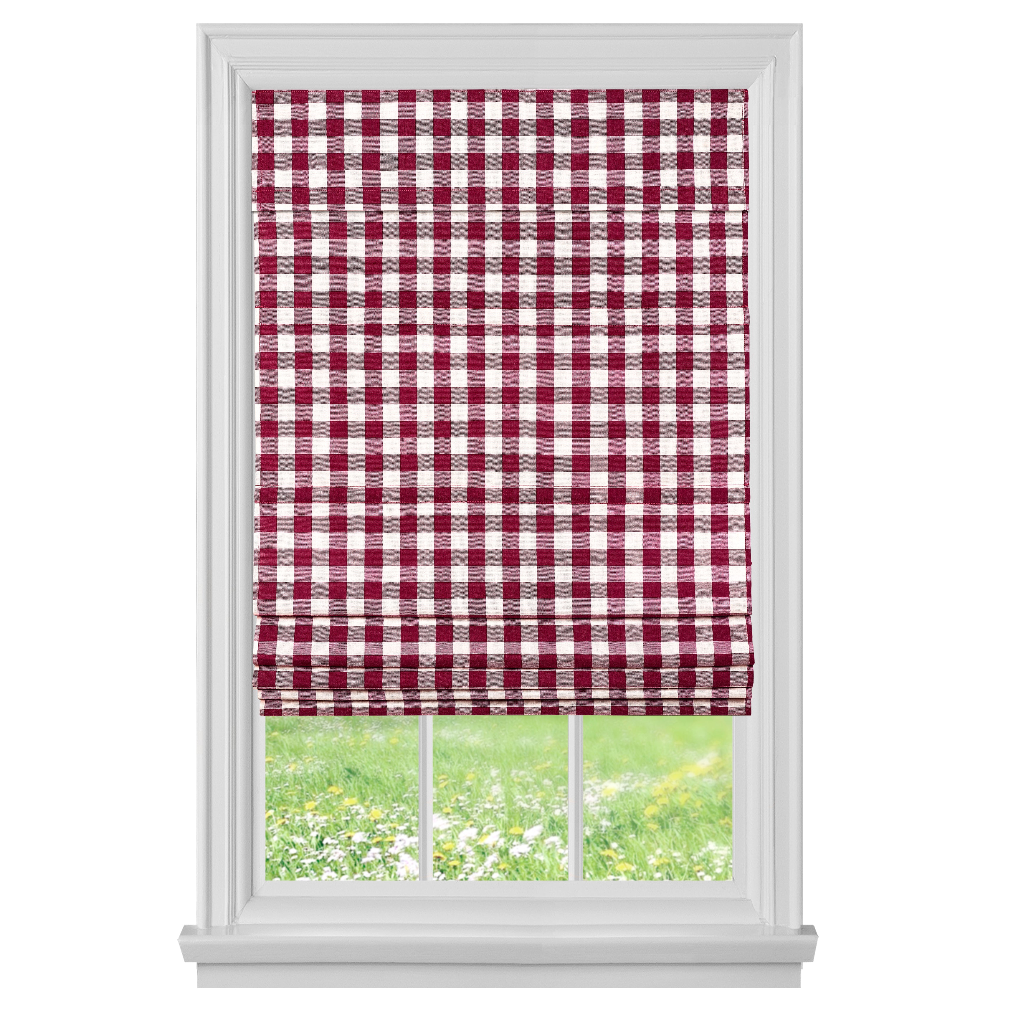 Cordless Buffalo Check Roman Window Shade - Image 17