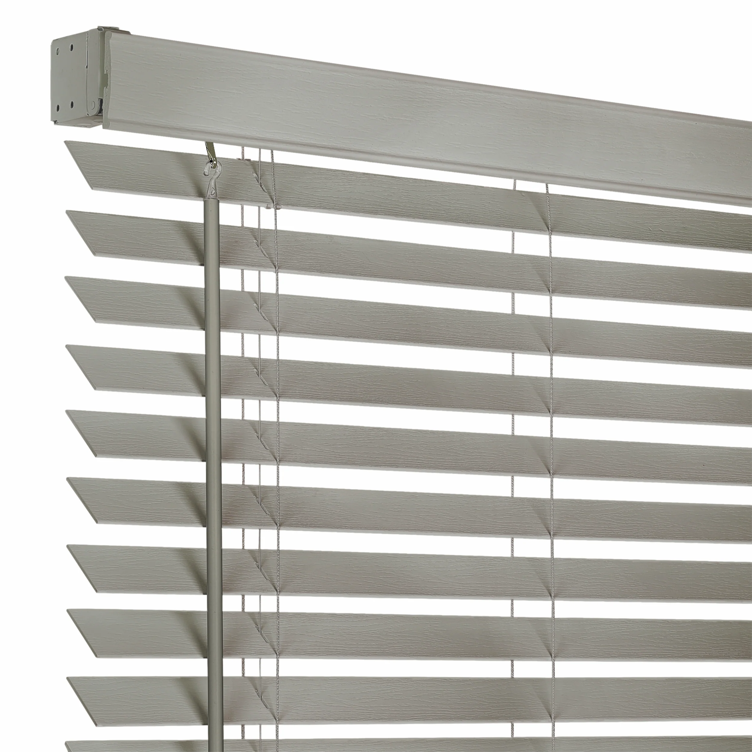 Cordless GII Madera Falsa 2 Faux Wood Plantation Blind 43x64 - Grey - Image 3