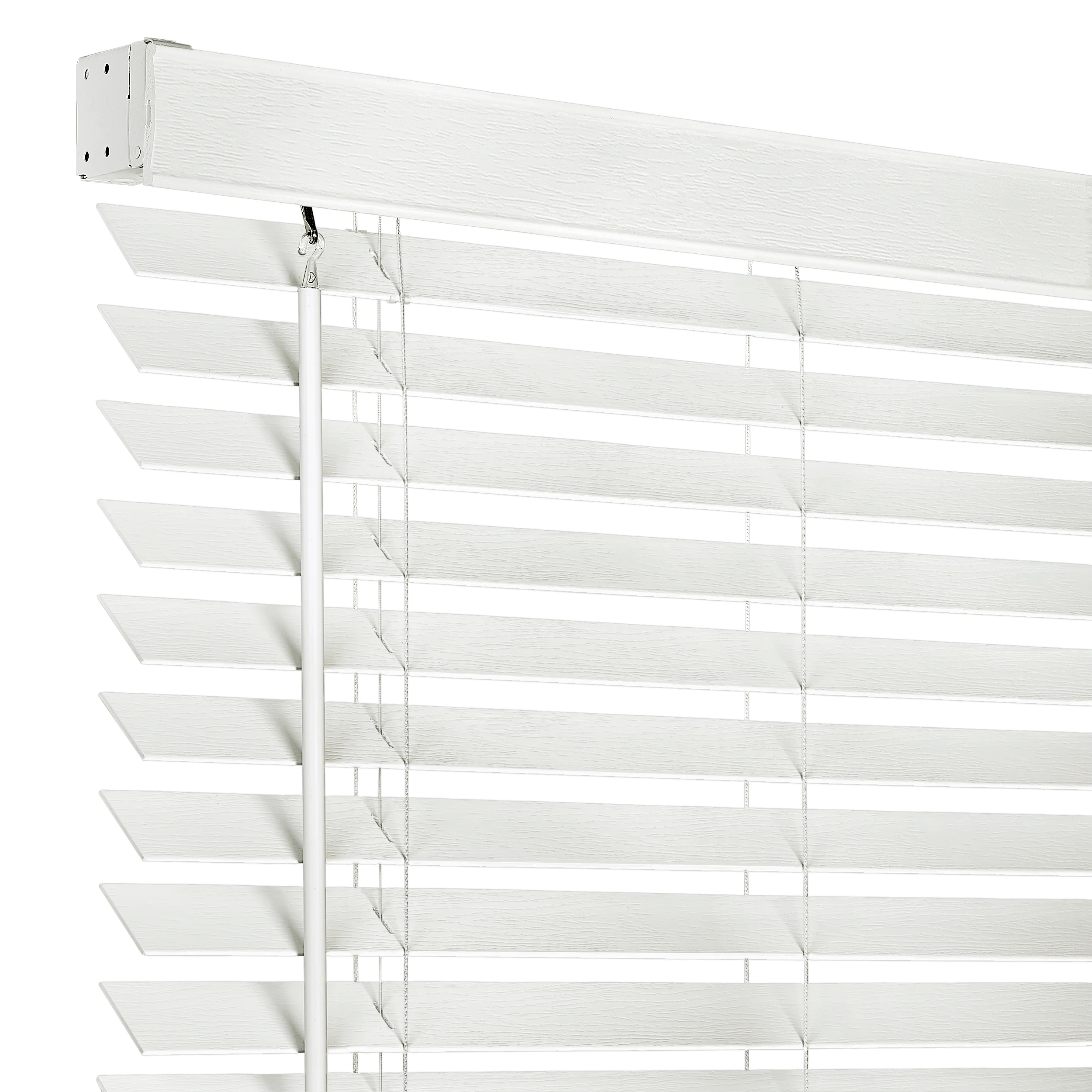 Cordless GII Madera Falsa 2 Faux Wood Plantation Blind 48x64 - White - Image 3