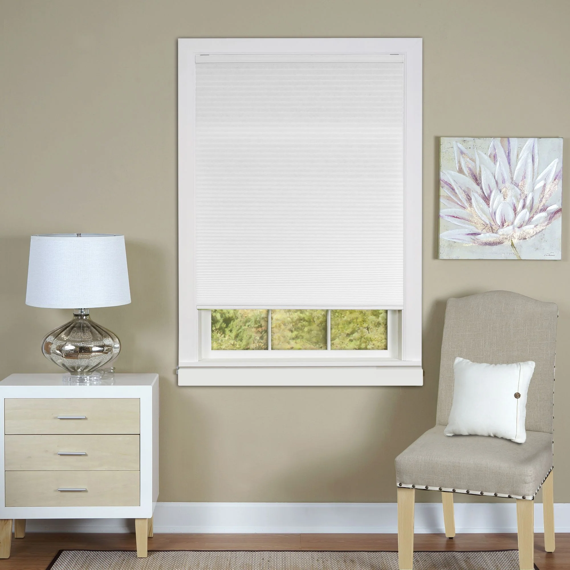 Cordless Honeycomb Cellular Pleated Shade 33x64 - White - Image 2