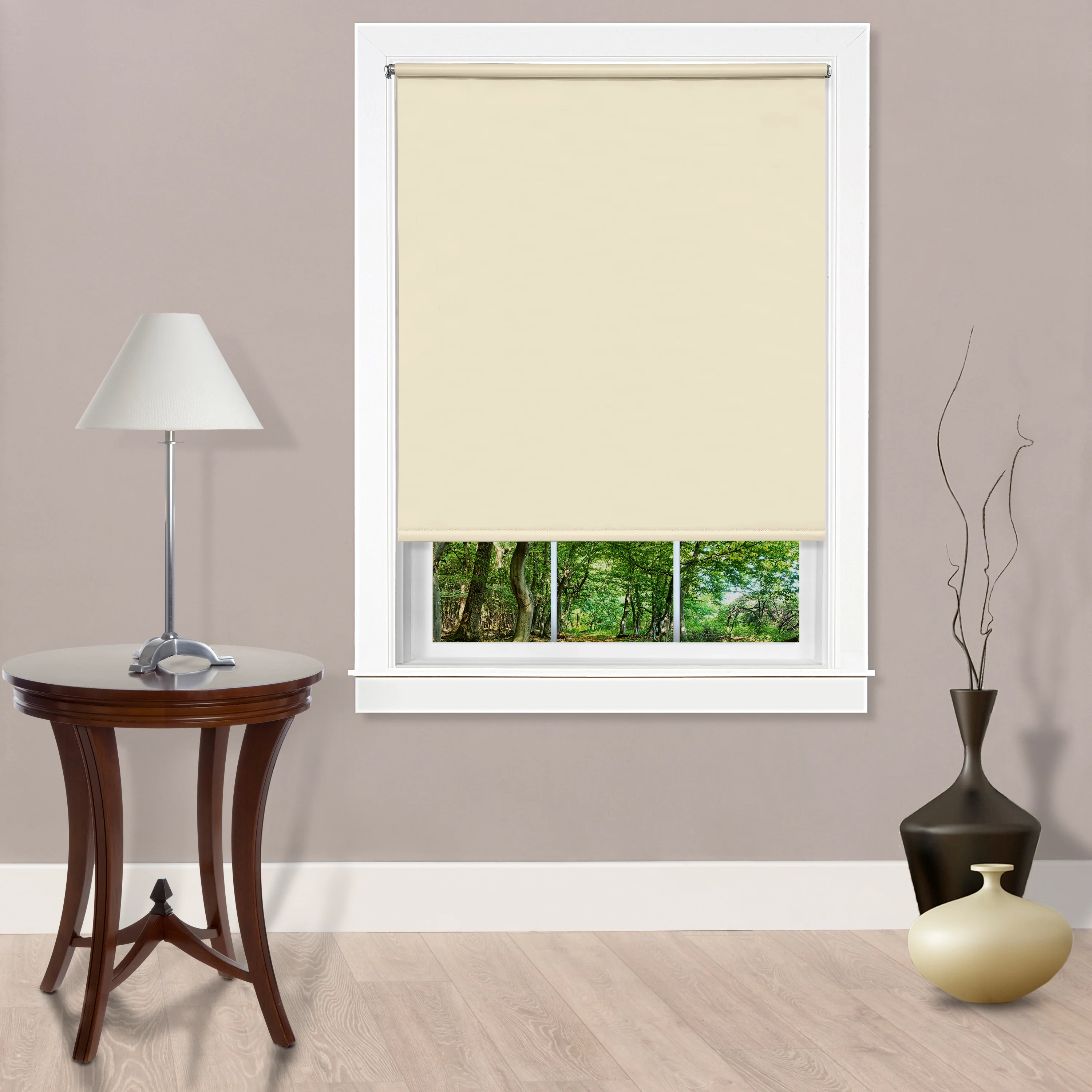 Cords Free Tear Down Room Darkening Window Shade 37x72 Ivory