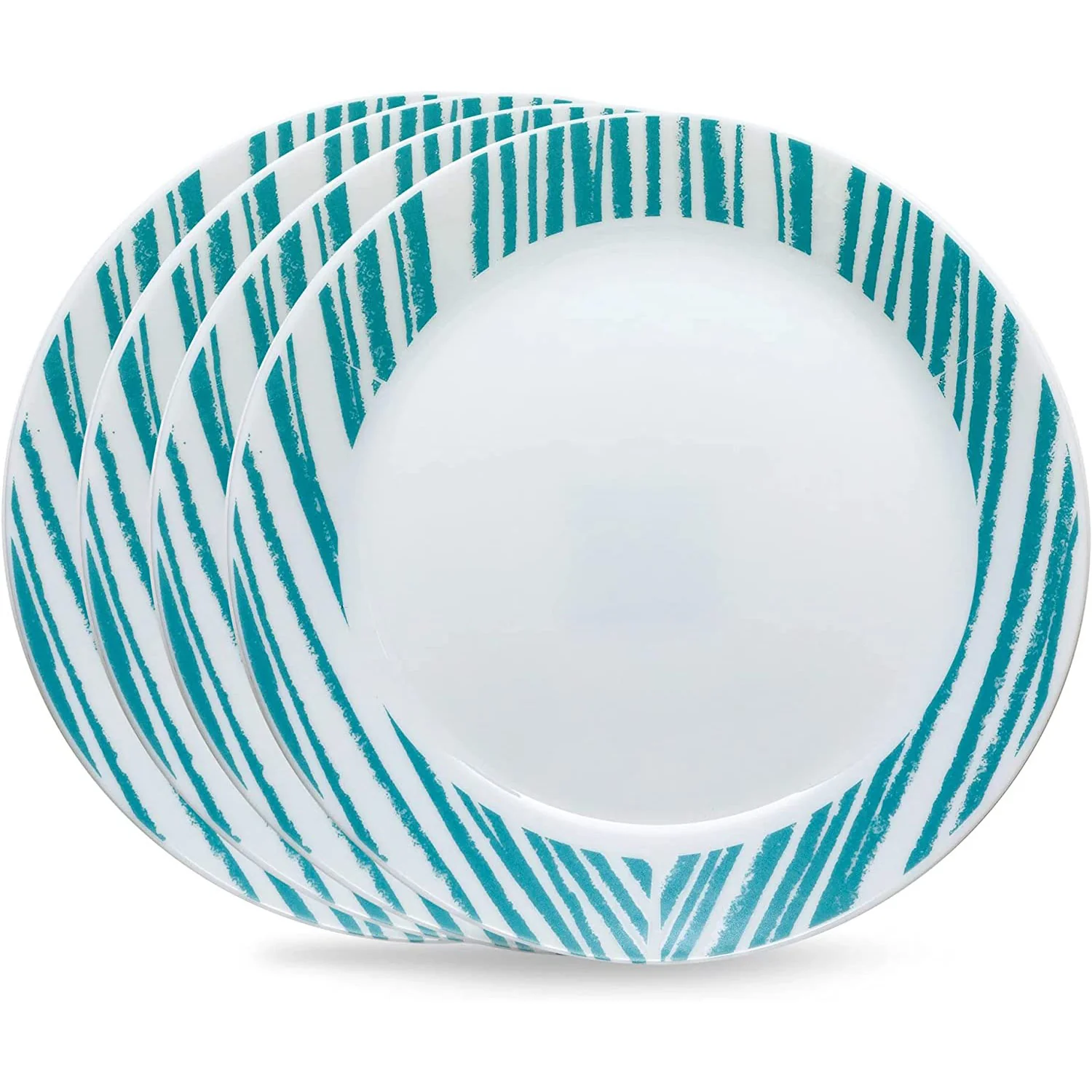 Corelle Everyday Expressions Dining Plates Set, Service for 4, Geometrica