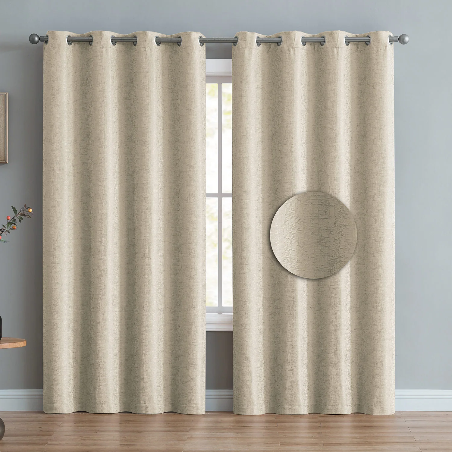 Courtney Textured Room Darkening Grommet Window Panel, 52x84 Inches - Image 5