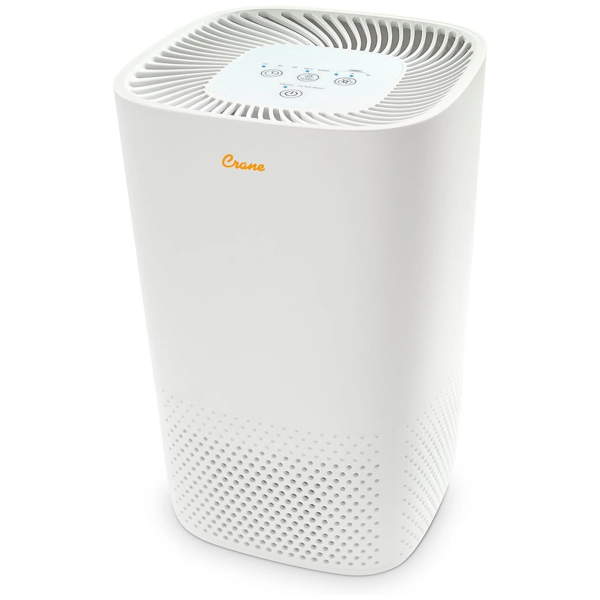 Crane Air Purifier with UV Light and True HEPA Filter, White, 250 Sq Ft Coverage