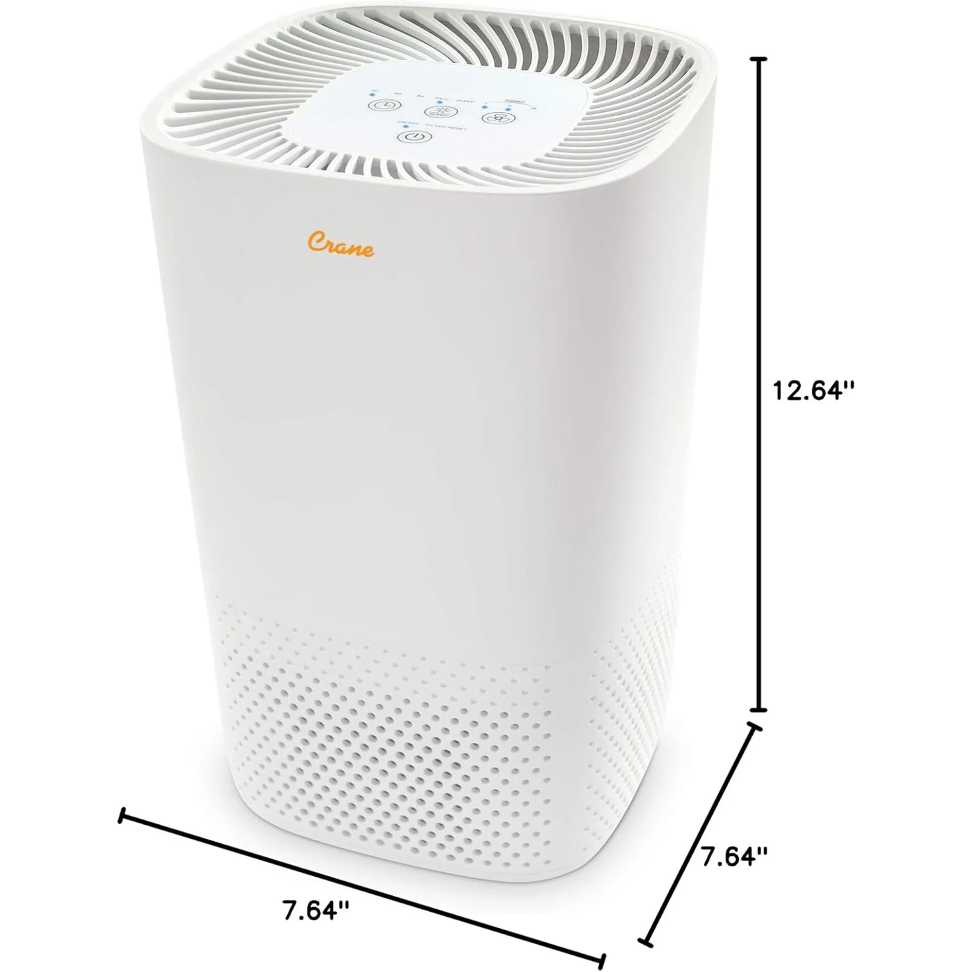 Crane Air Purifier with UV Light and True HEPA Filter, White, 250 Sq Ft Coverage - Image 2