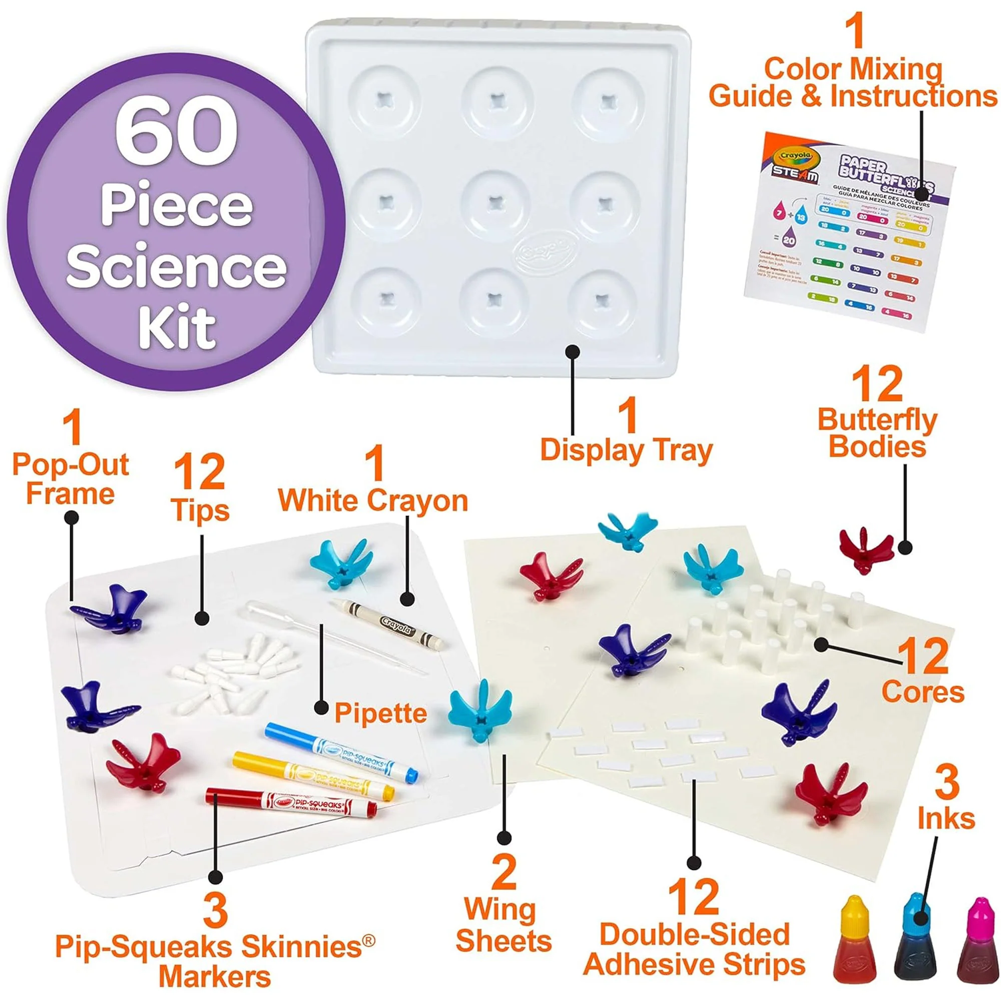 Crayola 60 Piece Paper Butterfly Science Kit, STEAM Toy, Ages 7+ - Image 2