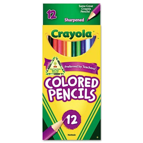 Crayola Long Barrel Sharpened Pencil Multi-Colored, 12 Count