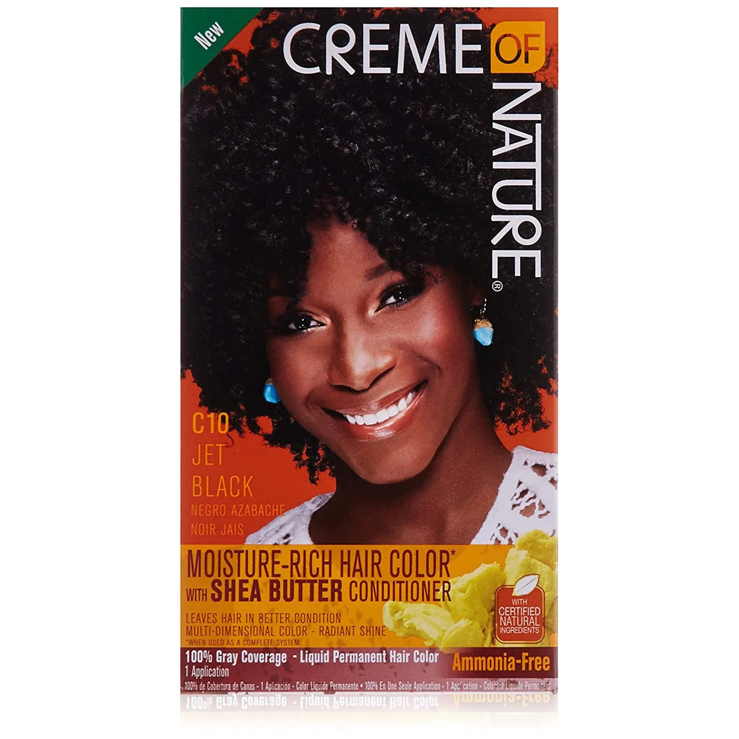Creme of Nature Liquid Hair Color with Shea Butter, Jet Black, C10