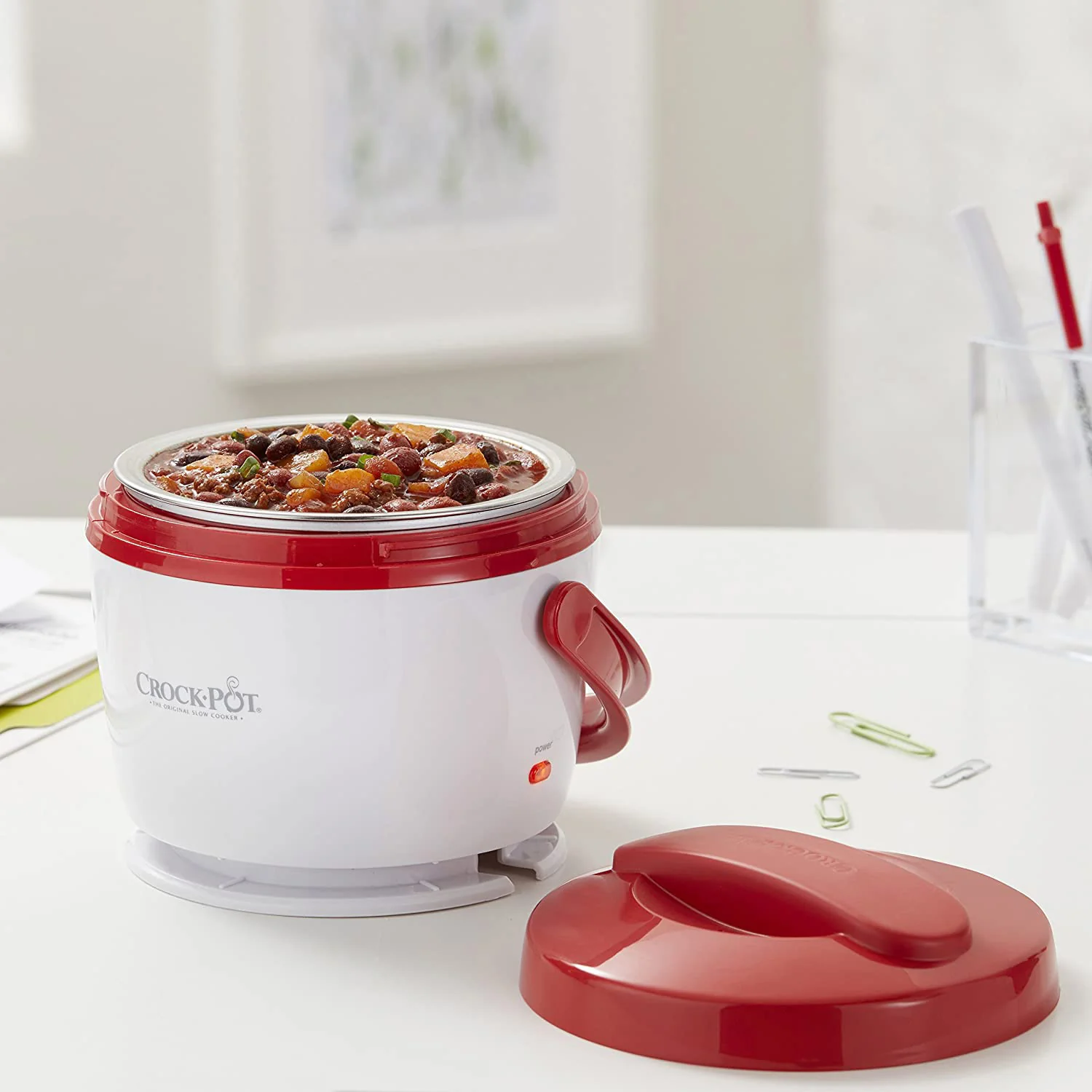 Crock-Pot Stainless Steel Lunch Crock Food Warmer, Red-White, 20 Ounces - Image 5