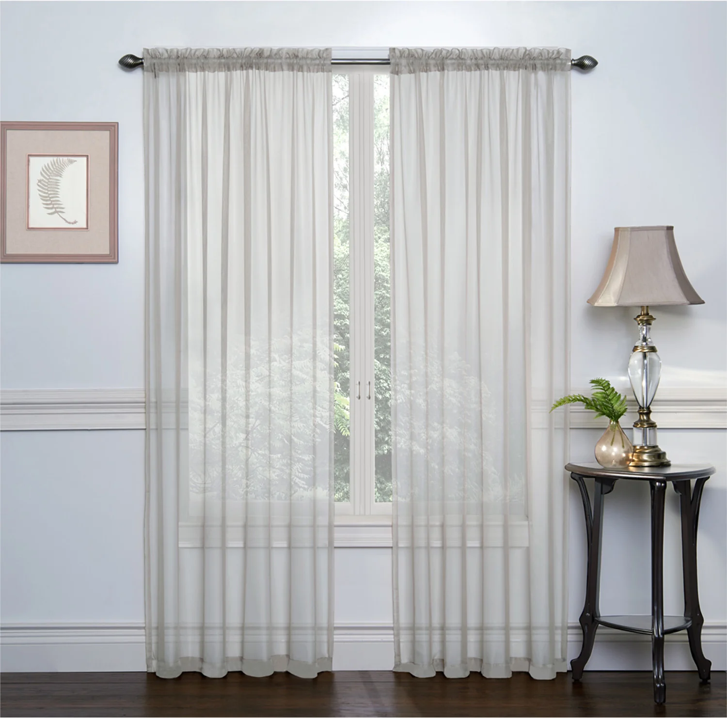 Crystal 2-Pack Sheer Rod Pocket Window Panel, 52x84 Inches Each - Image 6