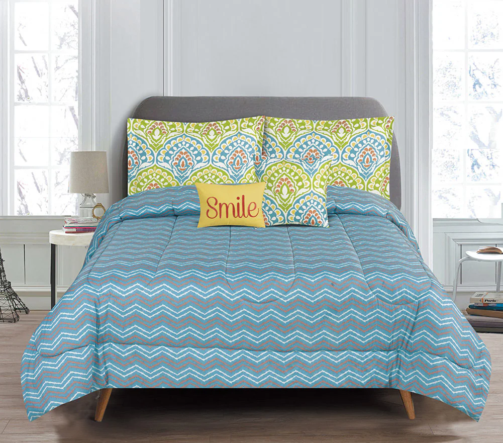 Dakota “smile” 5-piece Reversible Comforter Set, Multi - Image 4