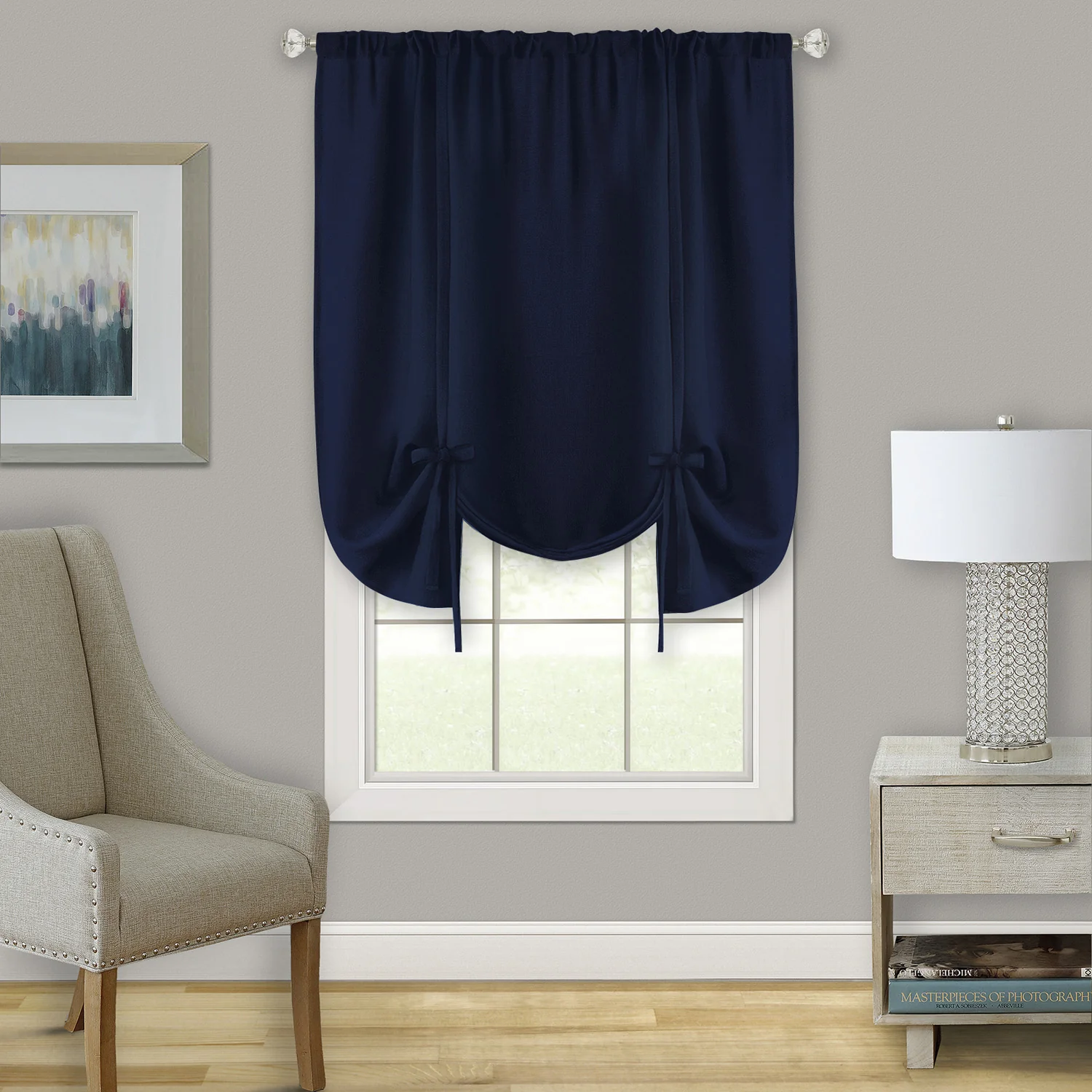 Darcy Decorative Tie Up Window Shade Curtain, 58x63 Inches - Image 5